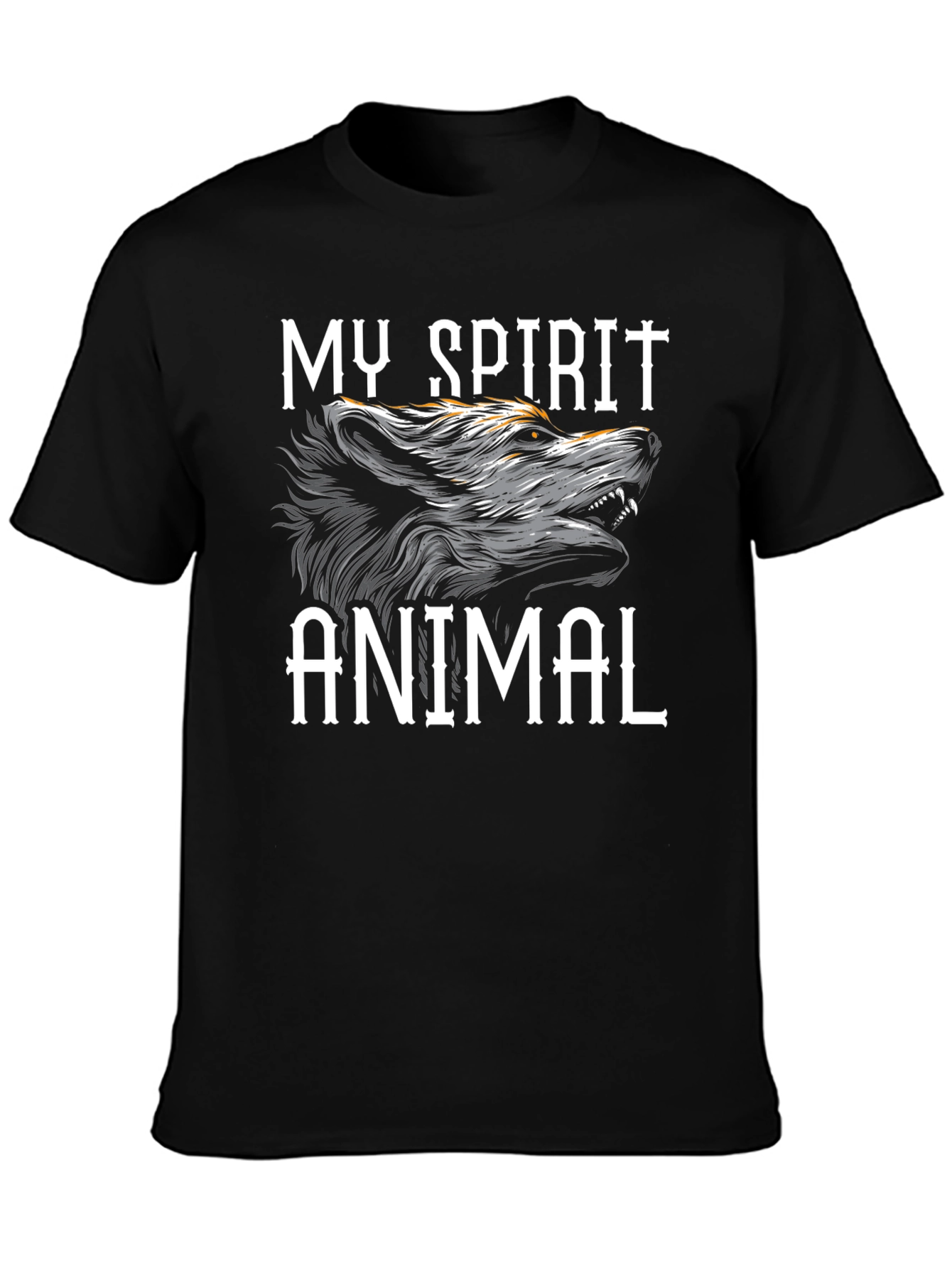 Black My Spirit Animal Black T-Shirt view 3
