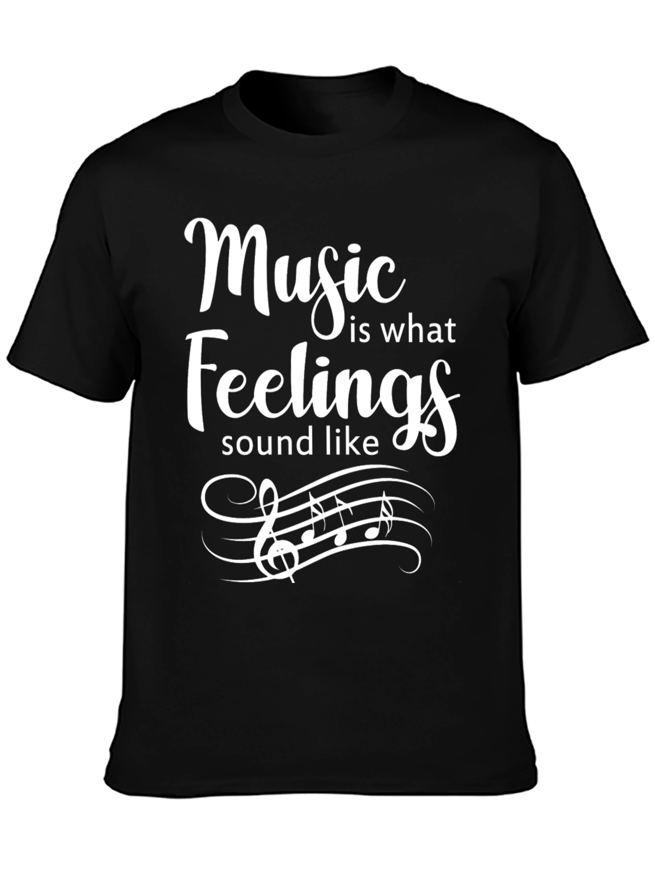 Black Music is What Feelings Sound Like Black T-Shirt view 3