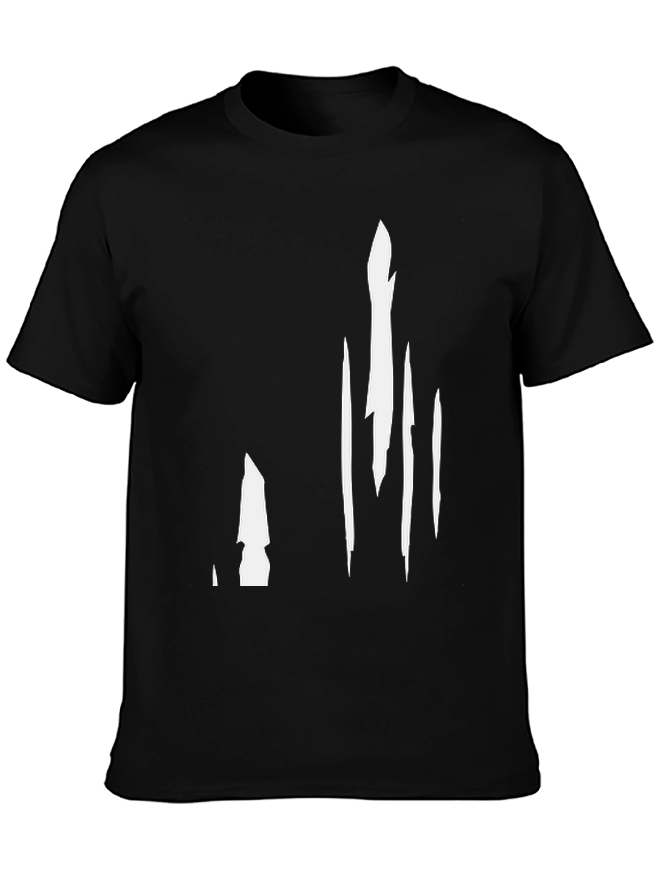 Black Modern Abstract Black Graphic Tee view 3