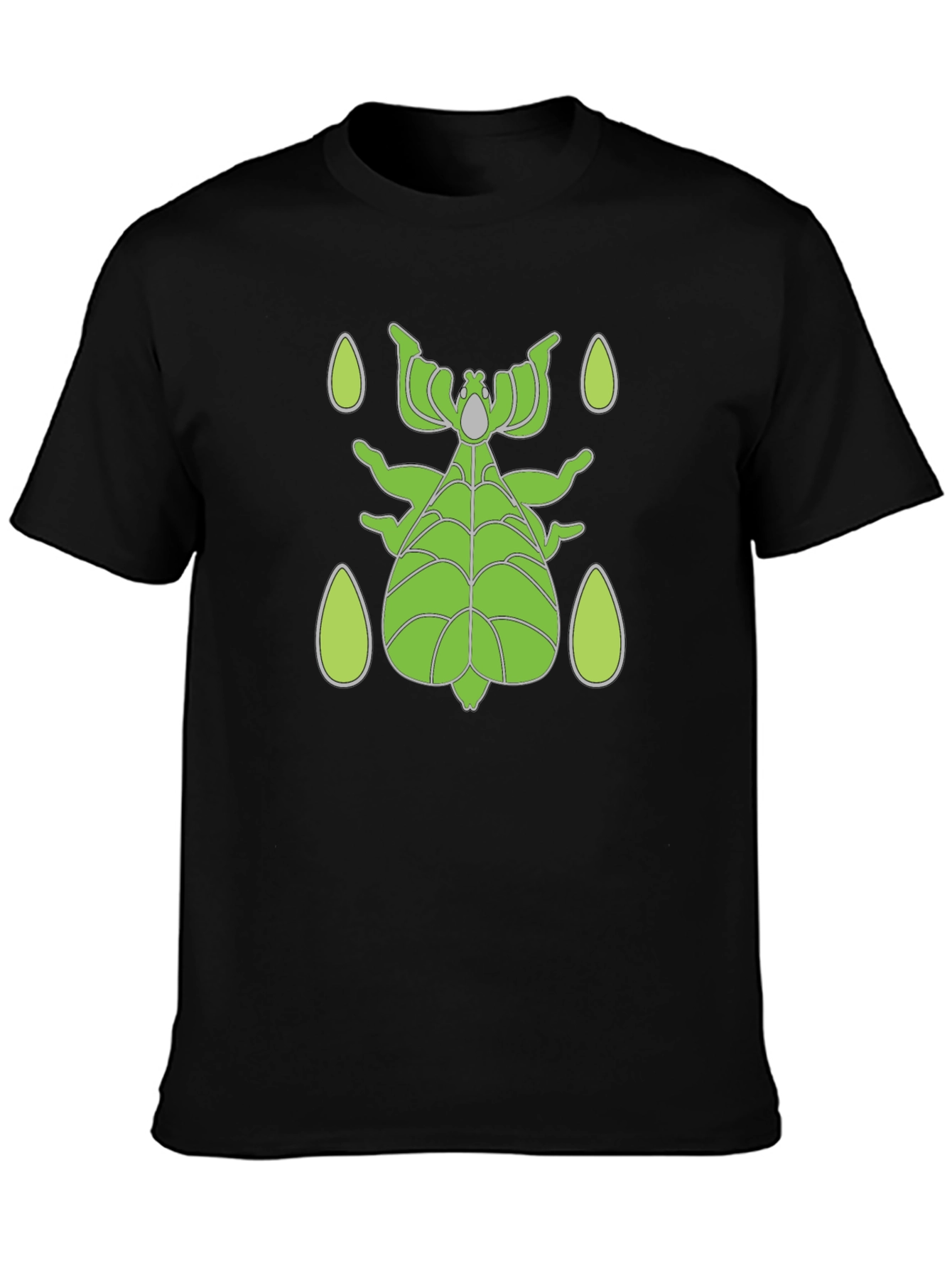 Black Green Stick Bug T-Shirt - Unique Insect Design view 3