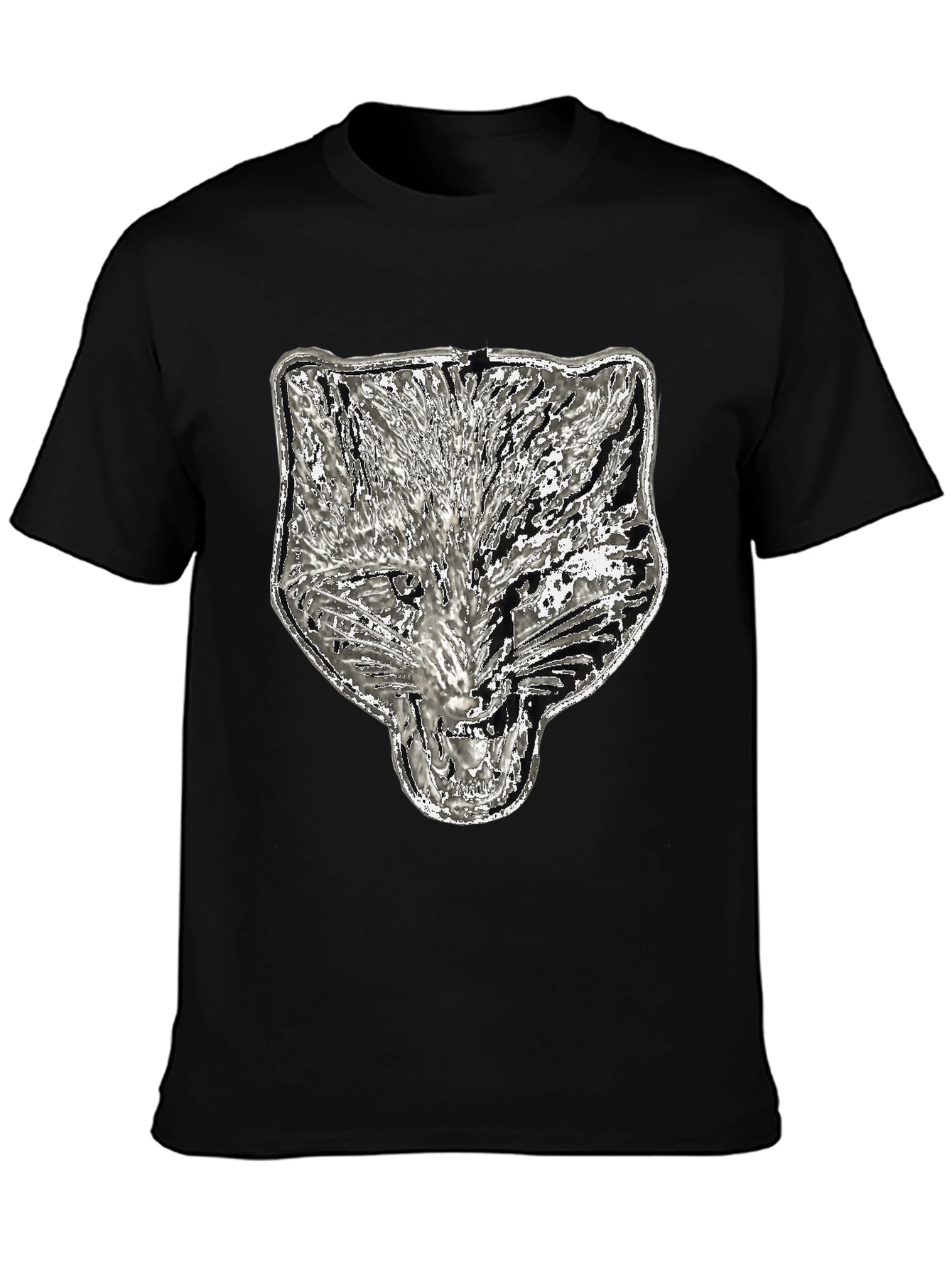 Black Wolf Graphic Tee - Black Cotton Blend view 3