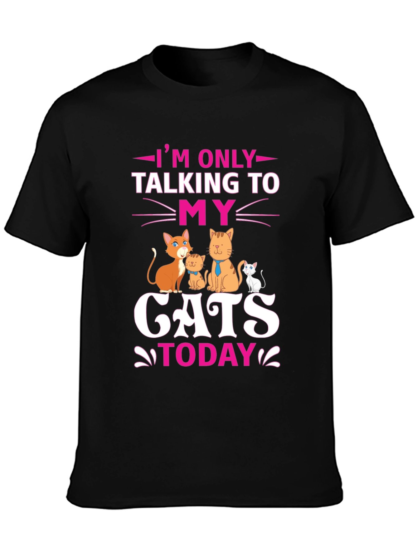 Black Cat Lover T-Shirt - Talking to My Cats Today view 3