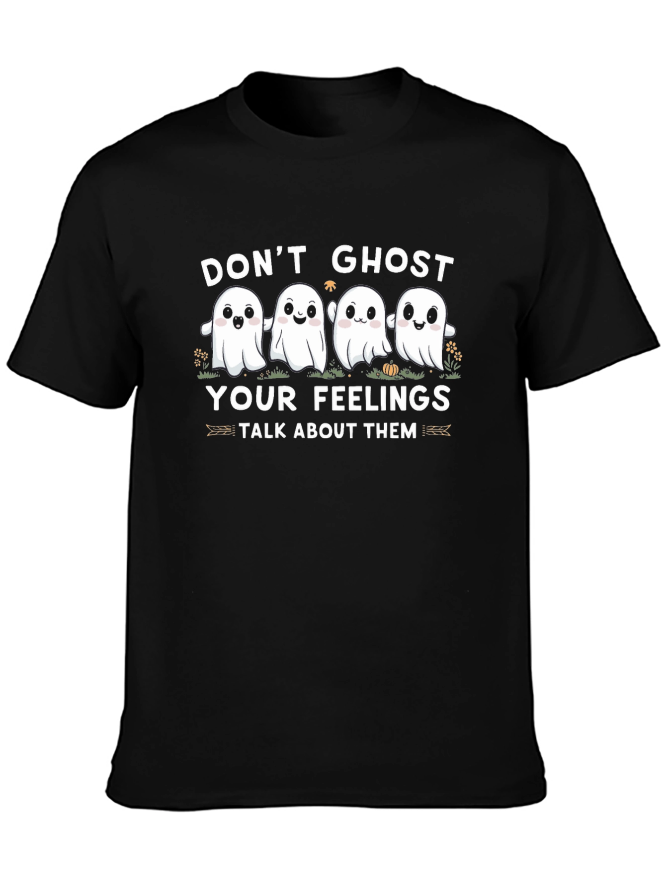 Black Don't Ghost Your Feelings Black T-Shirt view 3