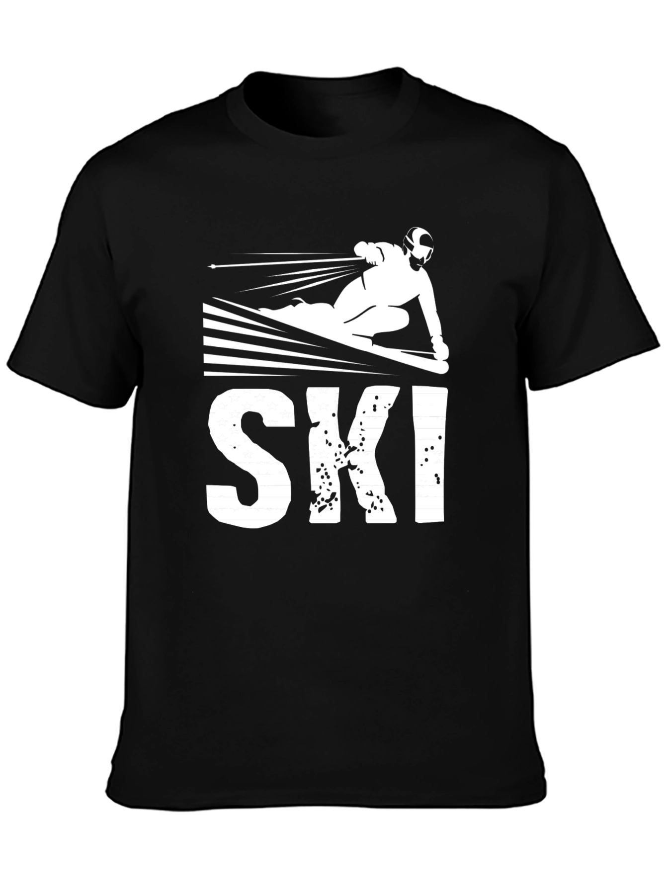 Black SKI Graphic T-Shirt, Sporty Design view 3