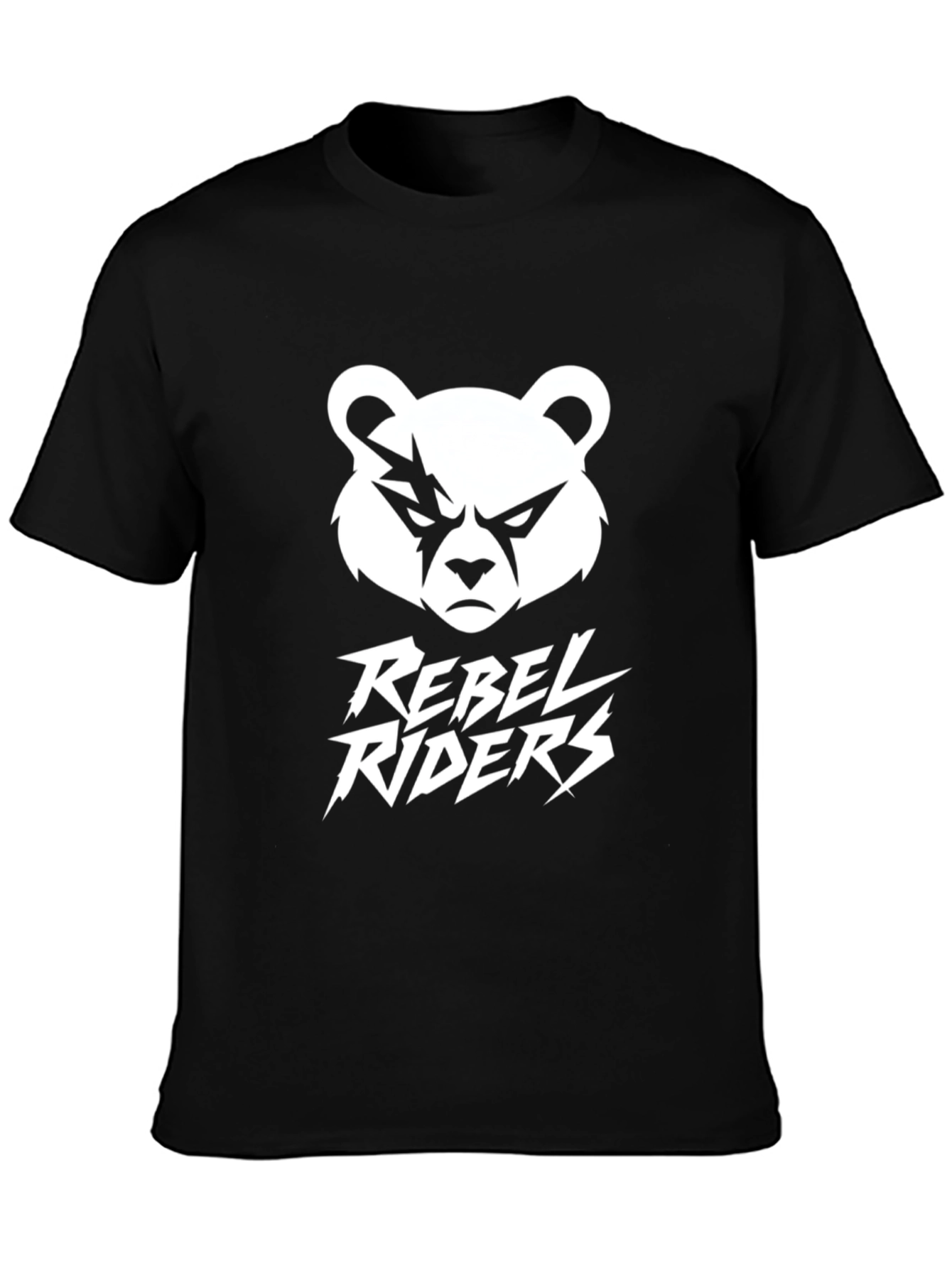 Black Rebel Riders Graphic Tee - Bold Black Cotton T-Shirt view 3