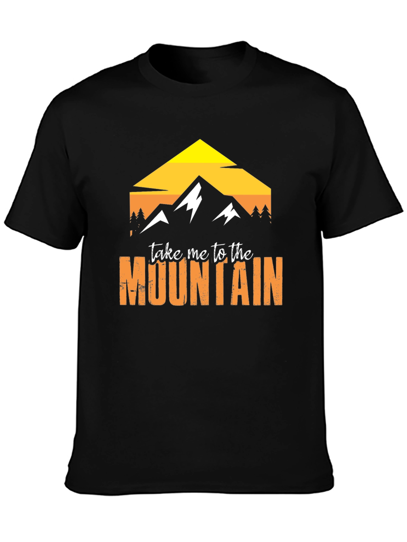 Black Mountain Graphic Tee - Black Cotton Adventure Shirt view 3