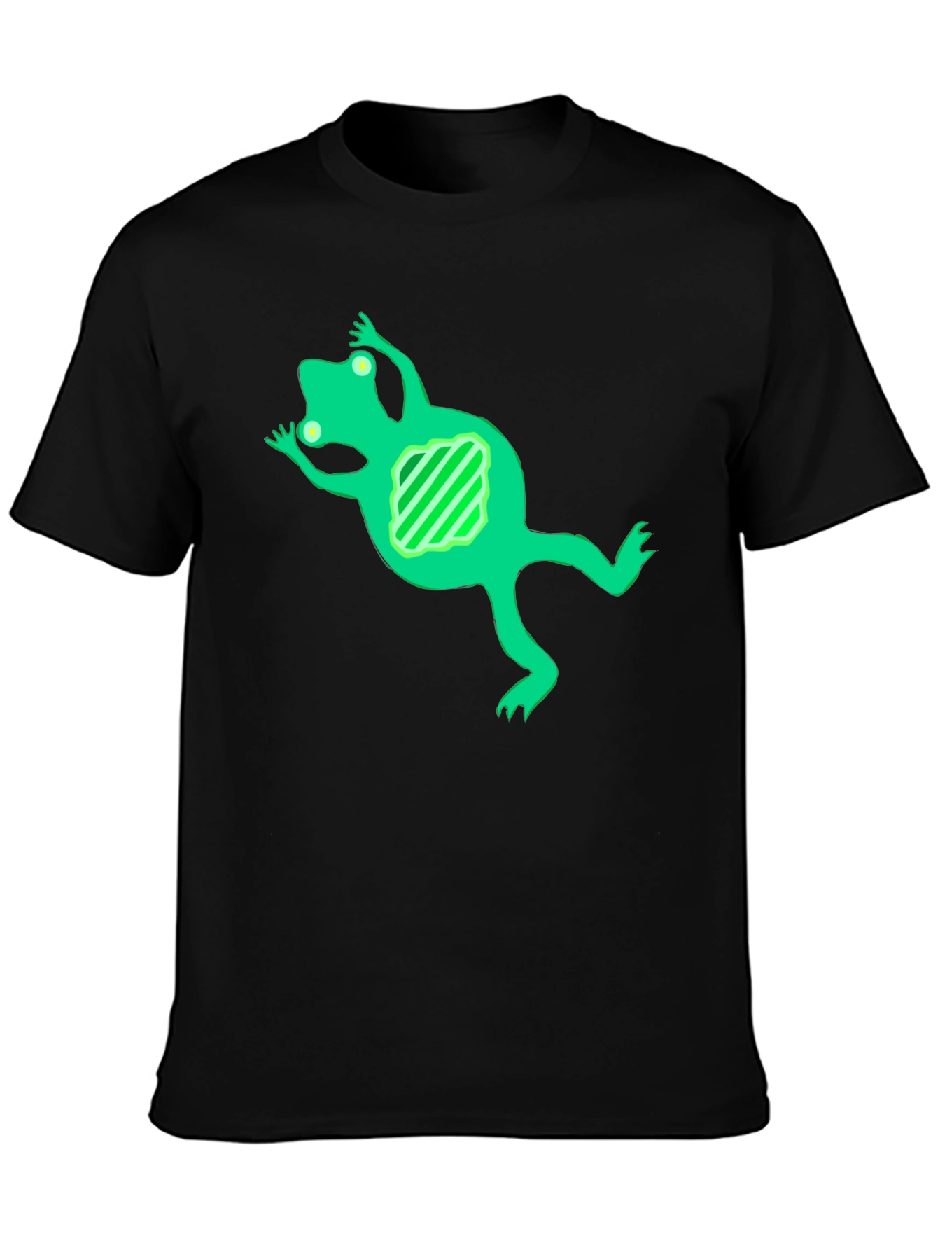 Black Cool Frog Graphic Tee - Black Cotton Blend view 3