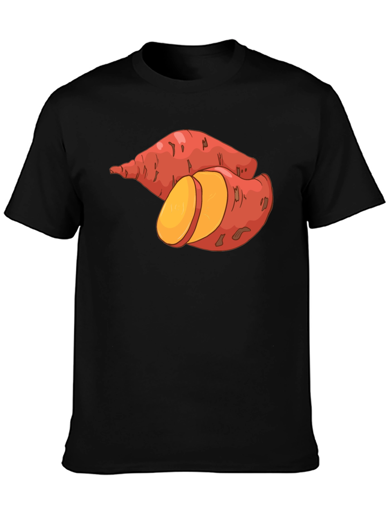 Black Sweet Potato Graphic Tee - Black Unisex T-Shirt view 3