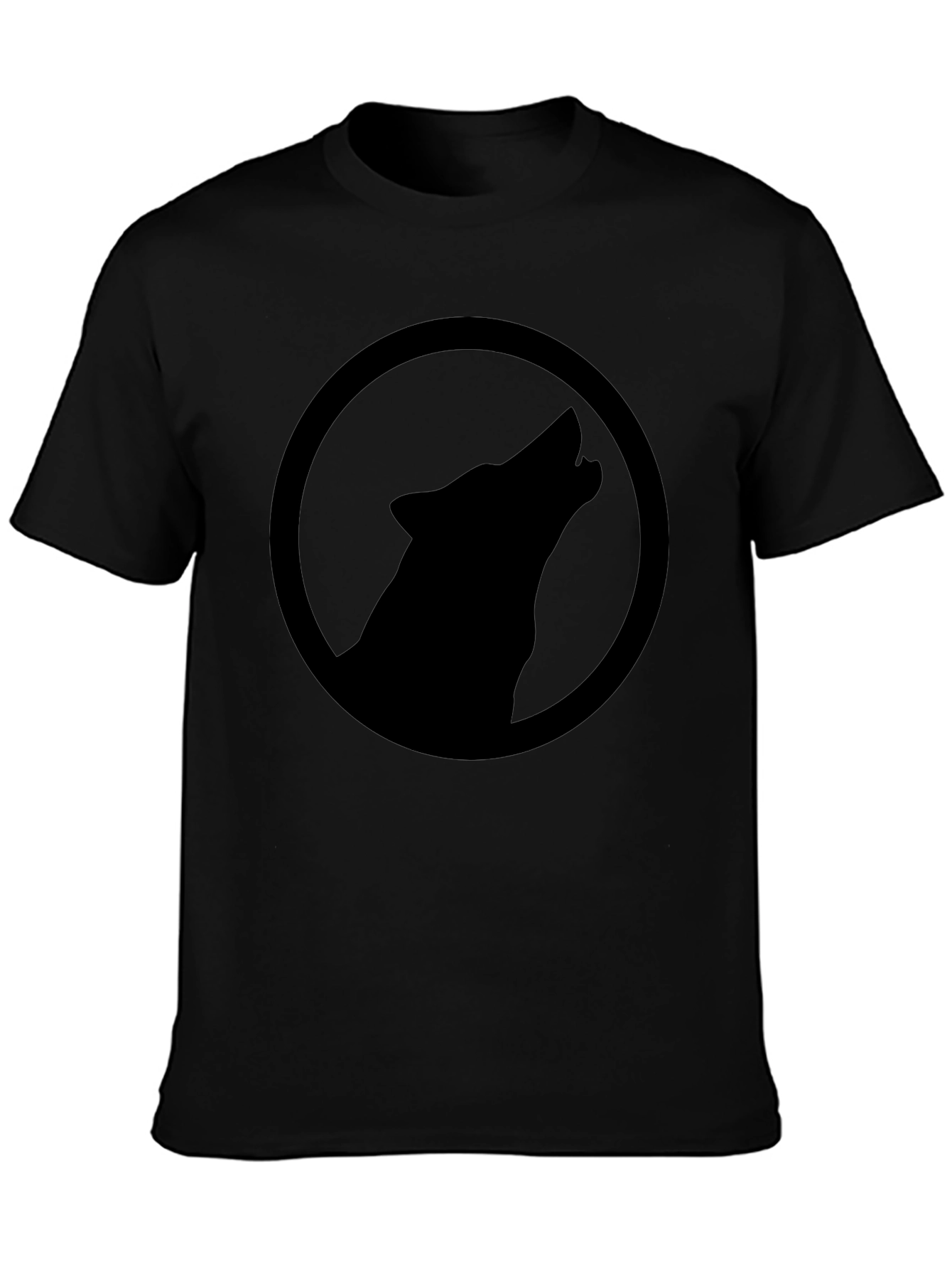 Black Black Wolf Silhouette T-Shirt - Unique Graphic Tee view 3