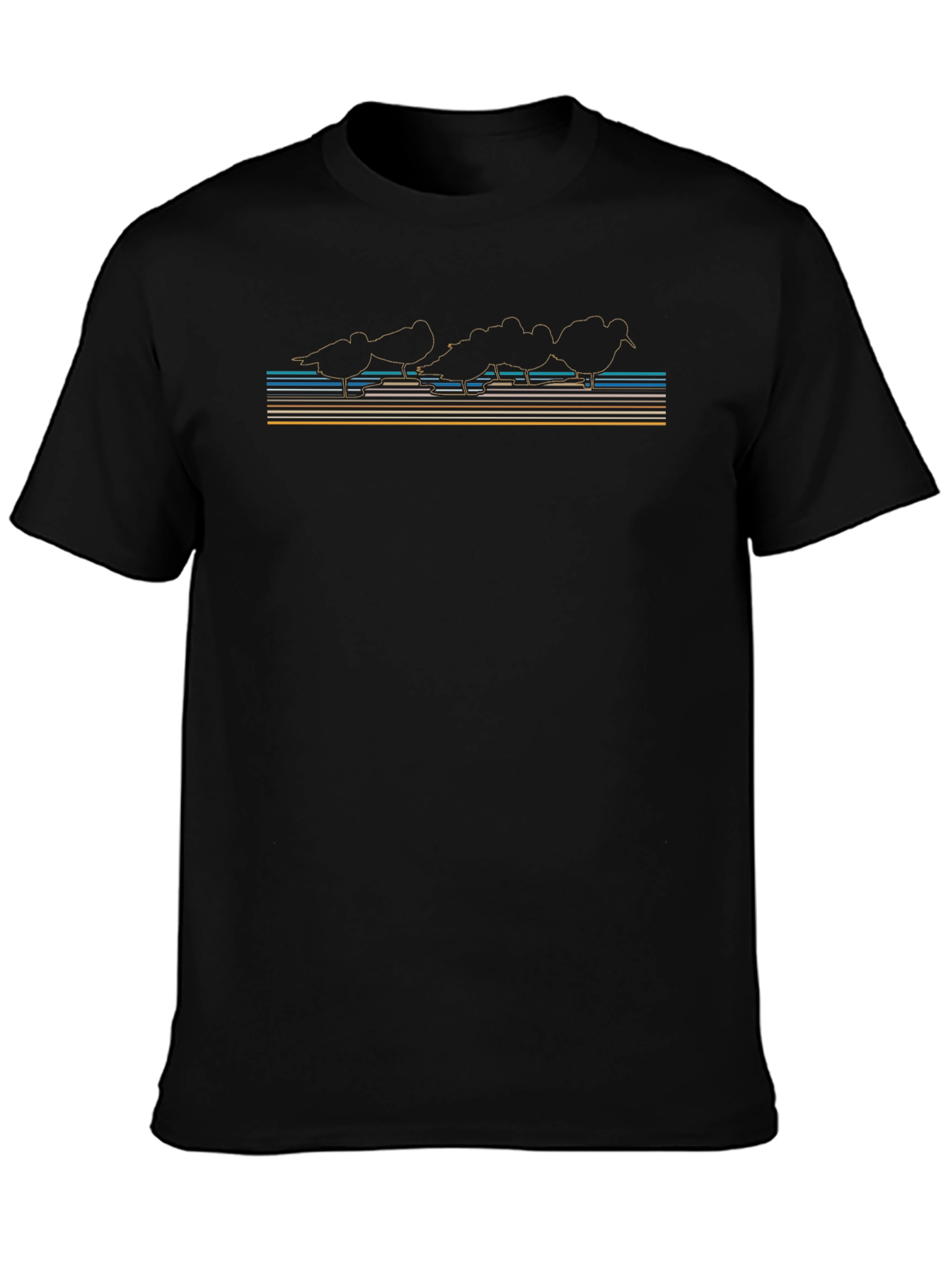 Black Retro Shorebird Tee - Coastal Style view 3