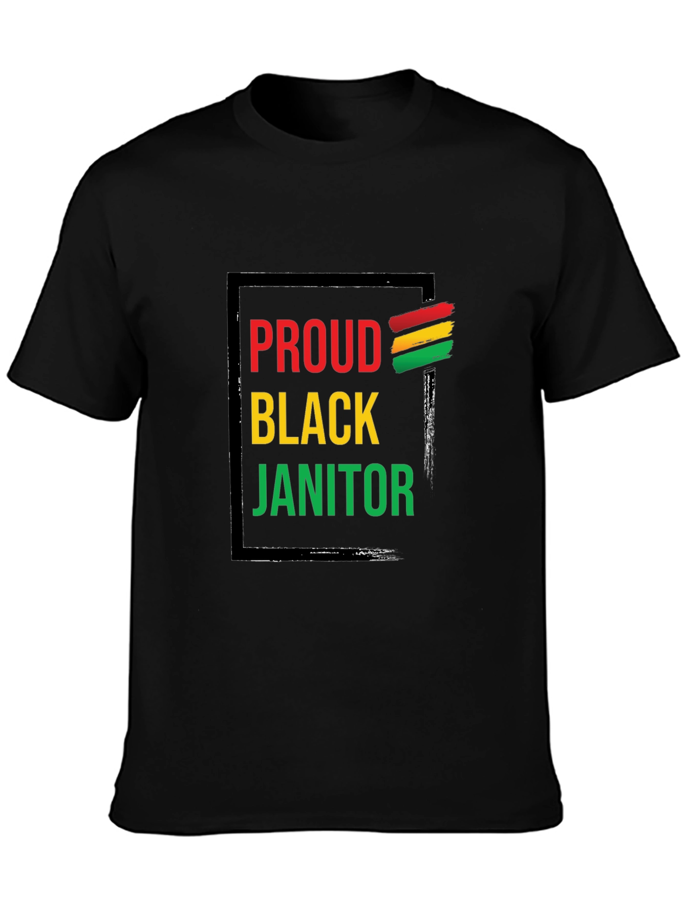 Black Proud Black Janitor T-Shirt view 3