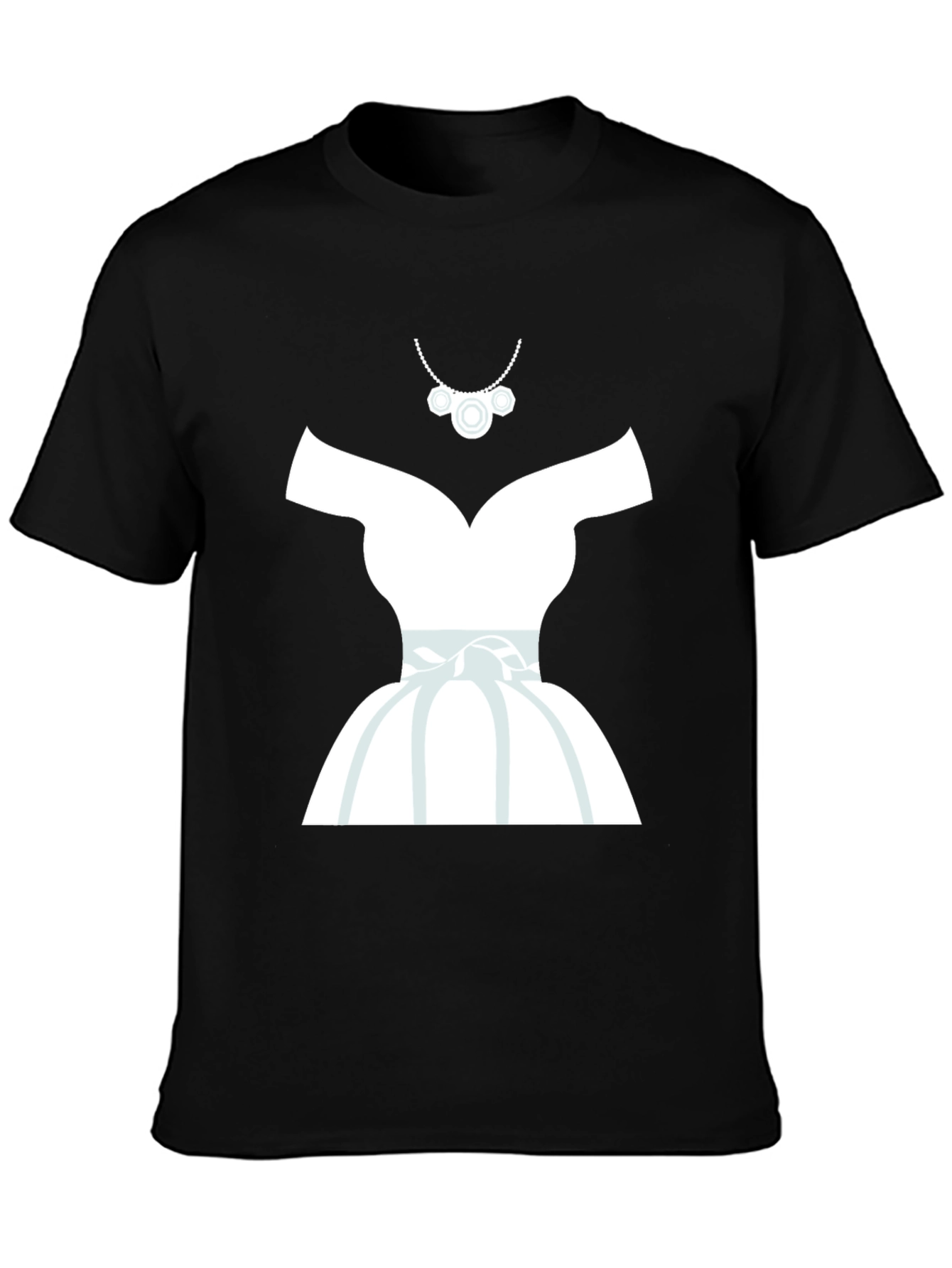 Novelty Wedding Dress Graphic Tee - Black - 3
