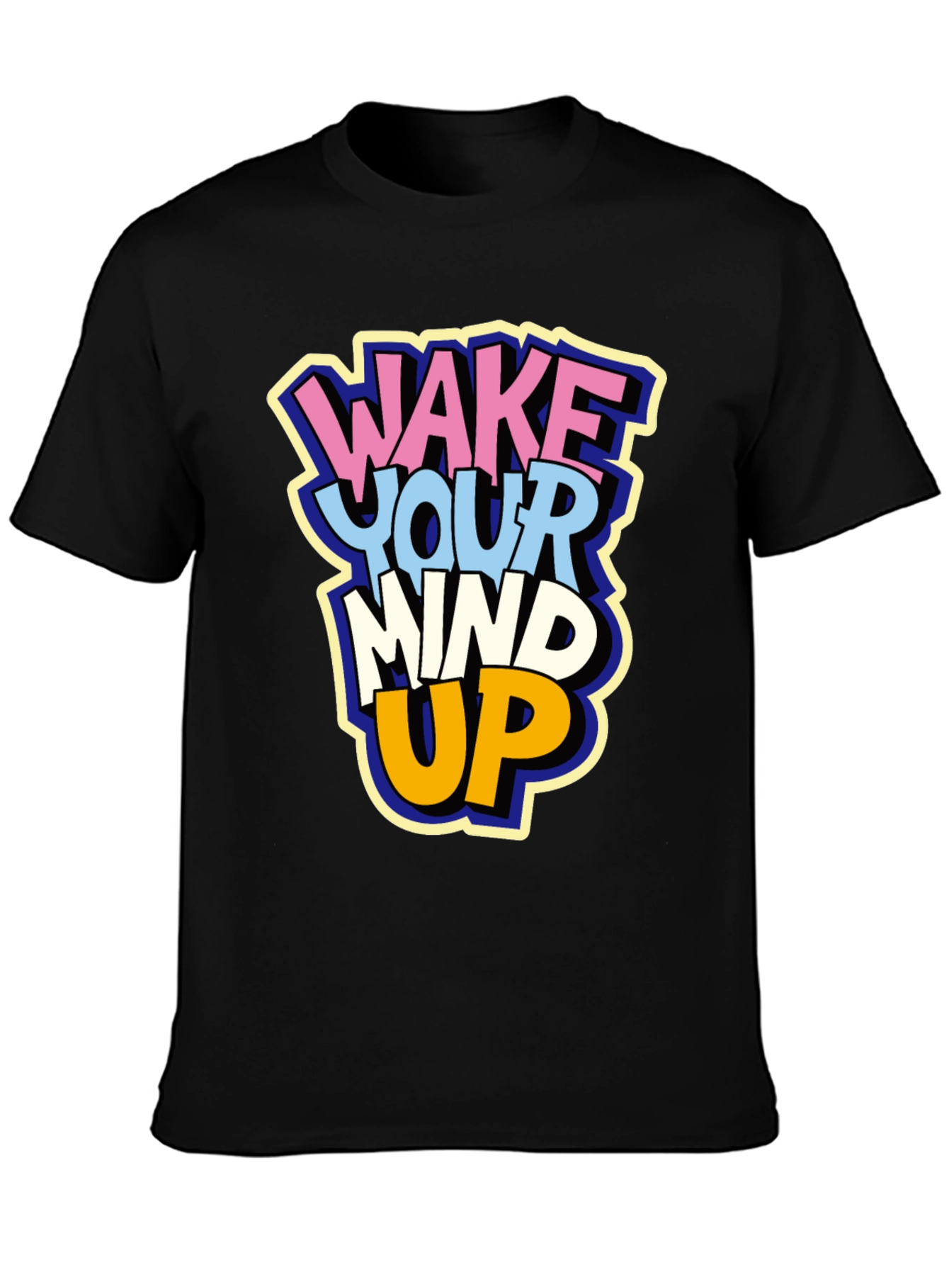Black Wake Your Mind Up Graphic T-Shirt view 3