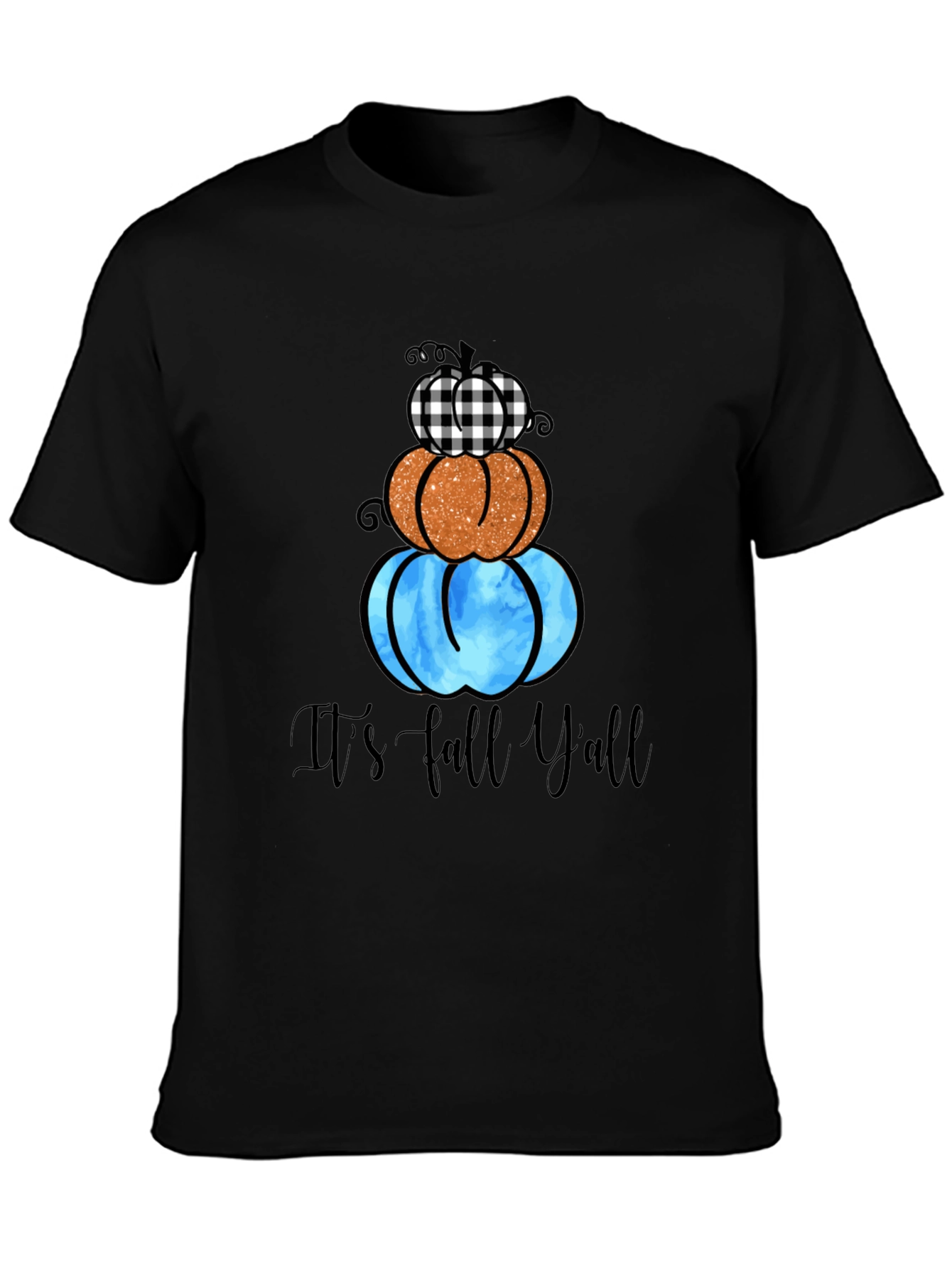 Black Fall Y'all Pumpkin Stack Tee view 3