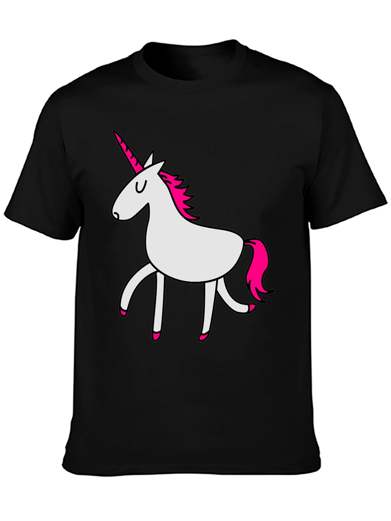 Black Unicorn Graphic T-Shirt - Black Crew Neck Tee view 3
