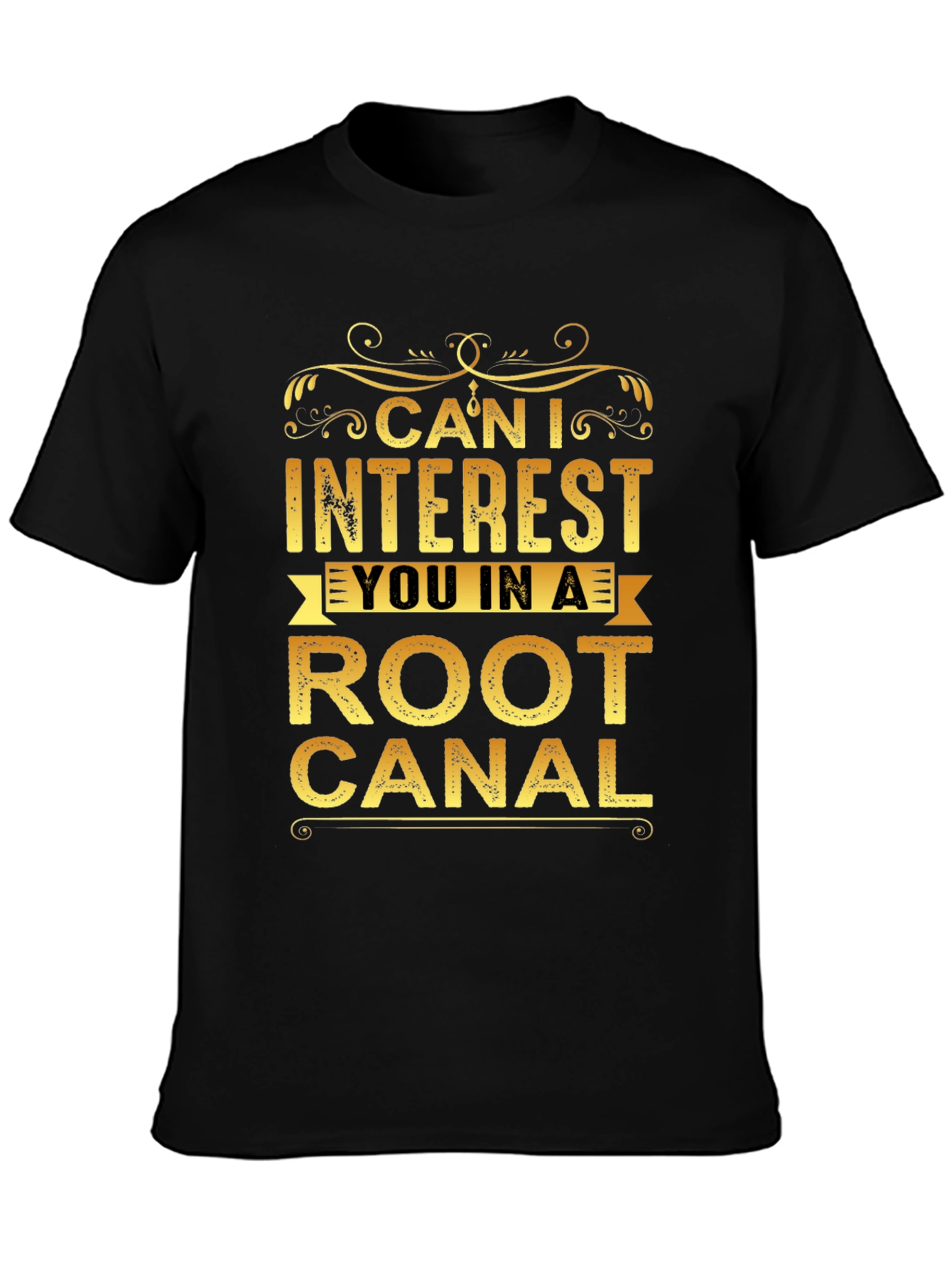 Black Funny Root Canal T-Shirt view 3