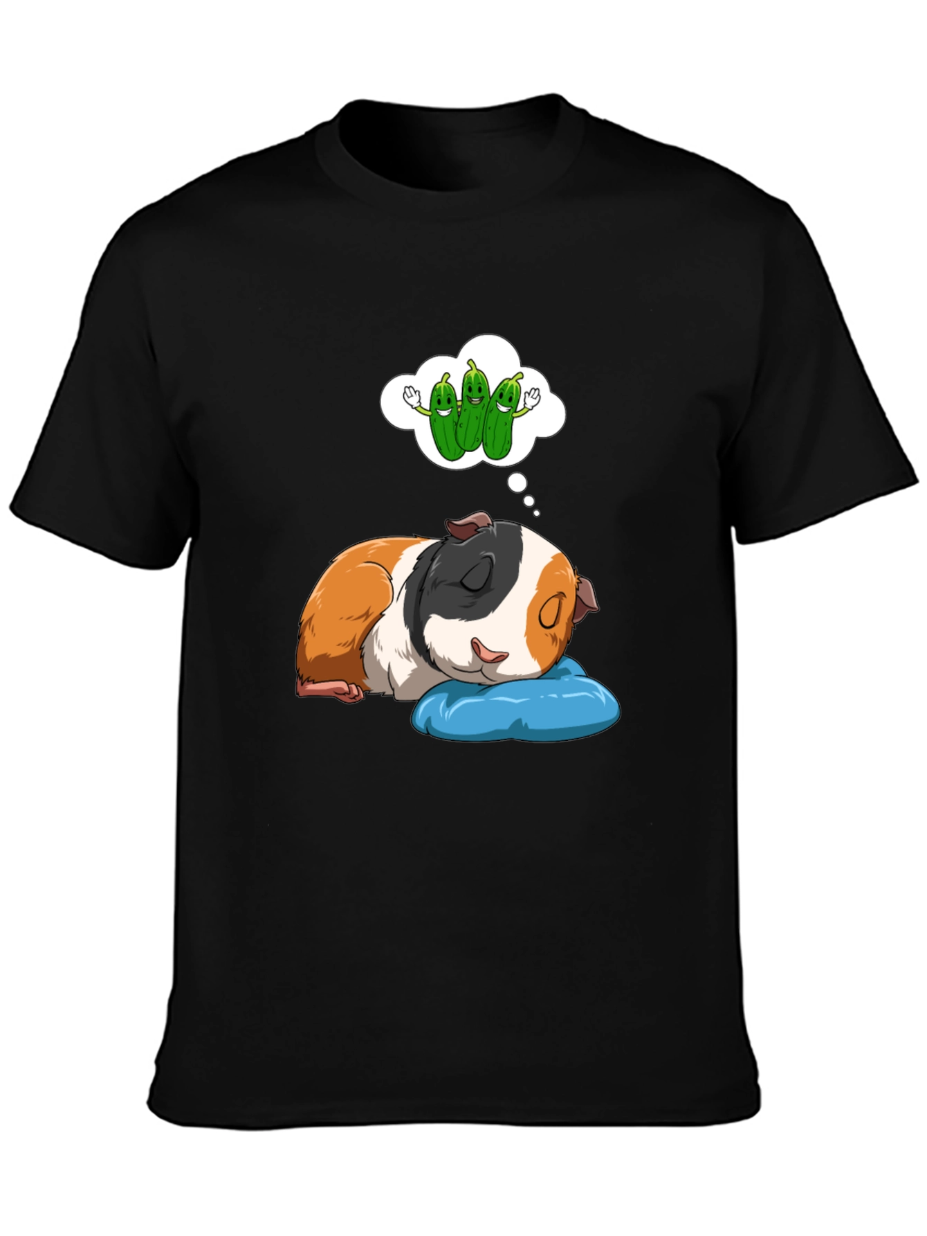 Black Dreaming Guinea Pig T-Shirt - Cute Pet Lover Tee view 3