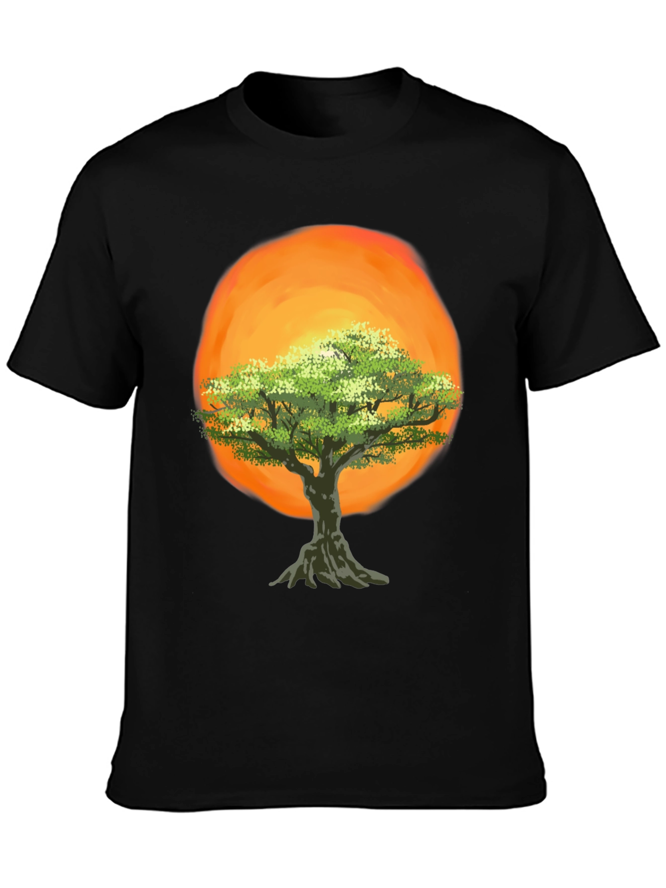 Black Tree of Life Graphic Tee - Sunset Design view 3