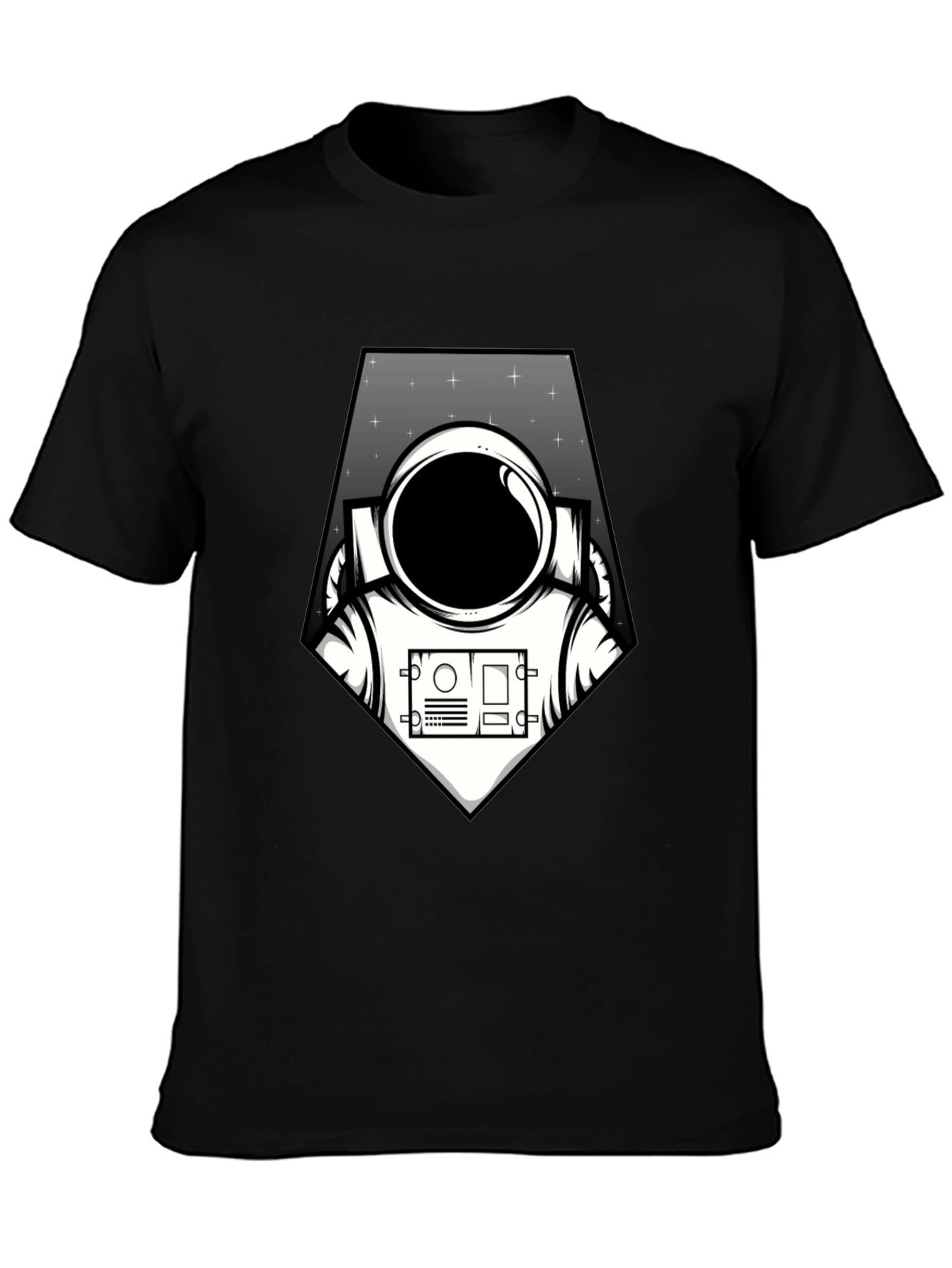 Black Astronaut Graphic Tee - Black Space Explorer T-Shirt view 3