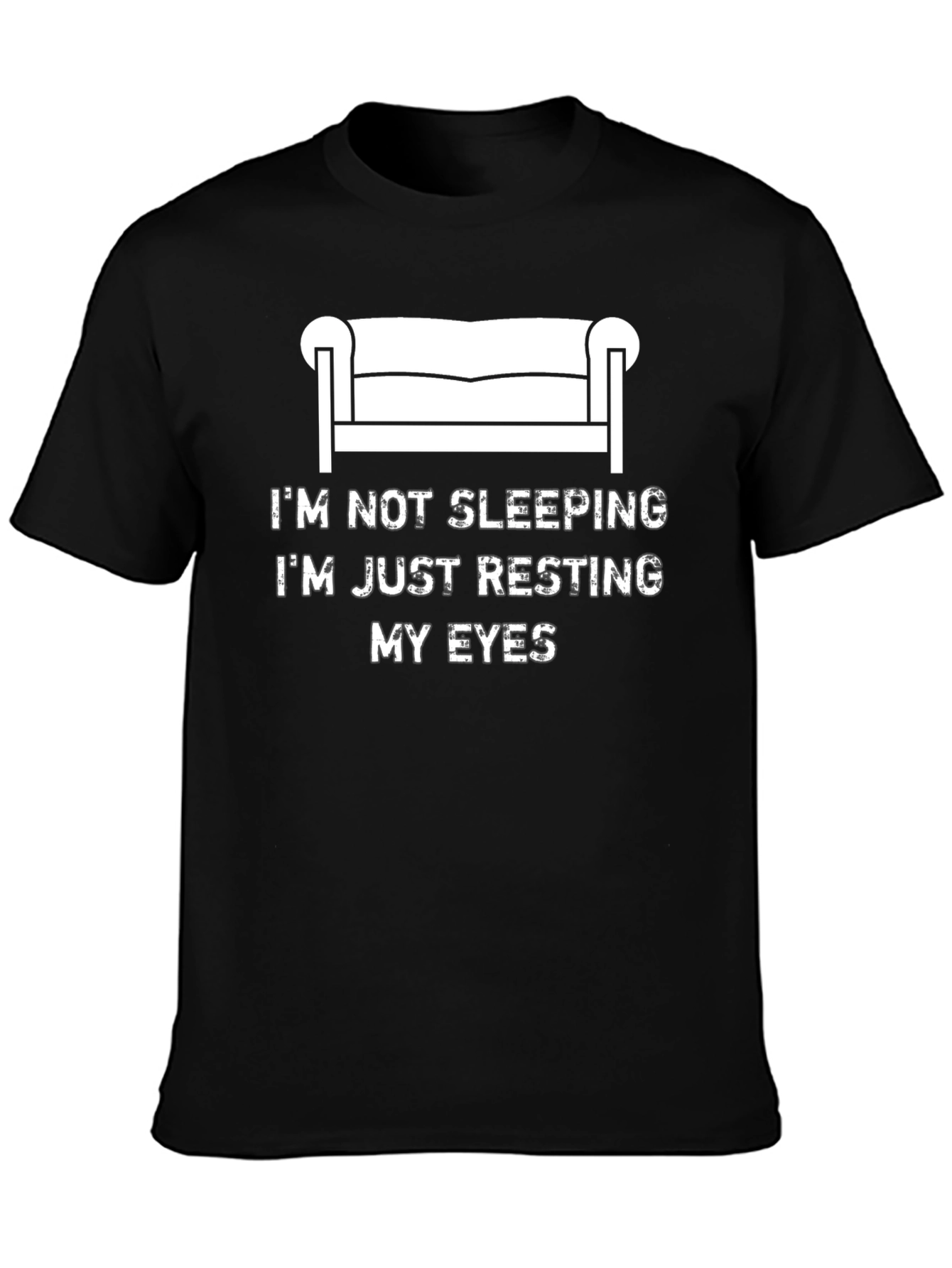 Black Resting My Eyes Funny Graphic T-Shirt view 3