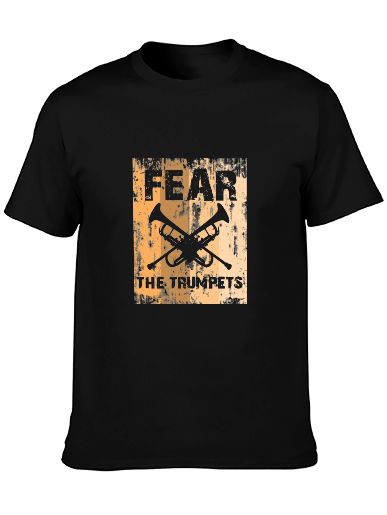 Black Fear the Trumpets Black Graphic Tee view 3
