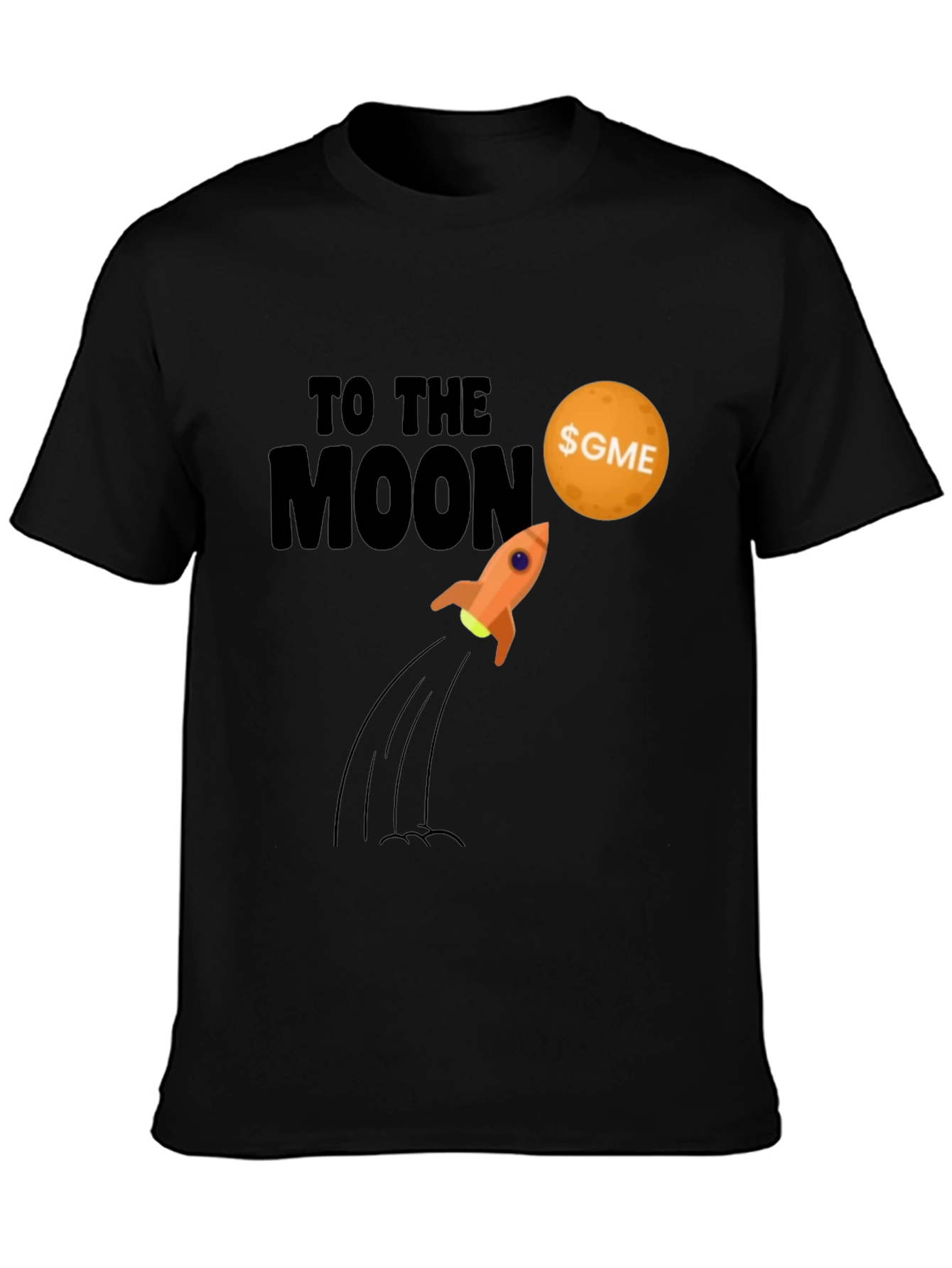 Black GME To The Moon Black T-Shirt view 3