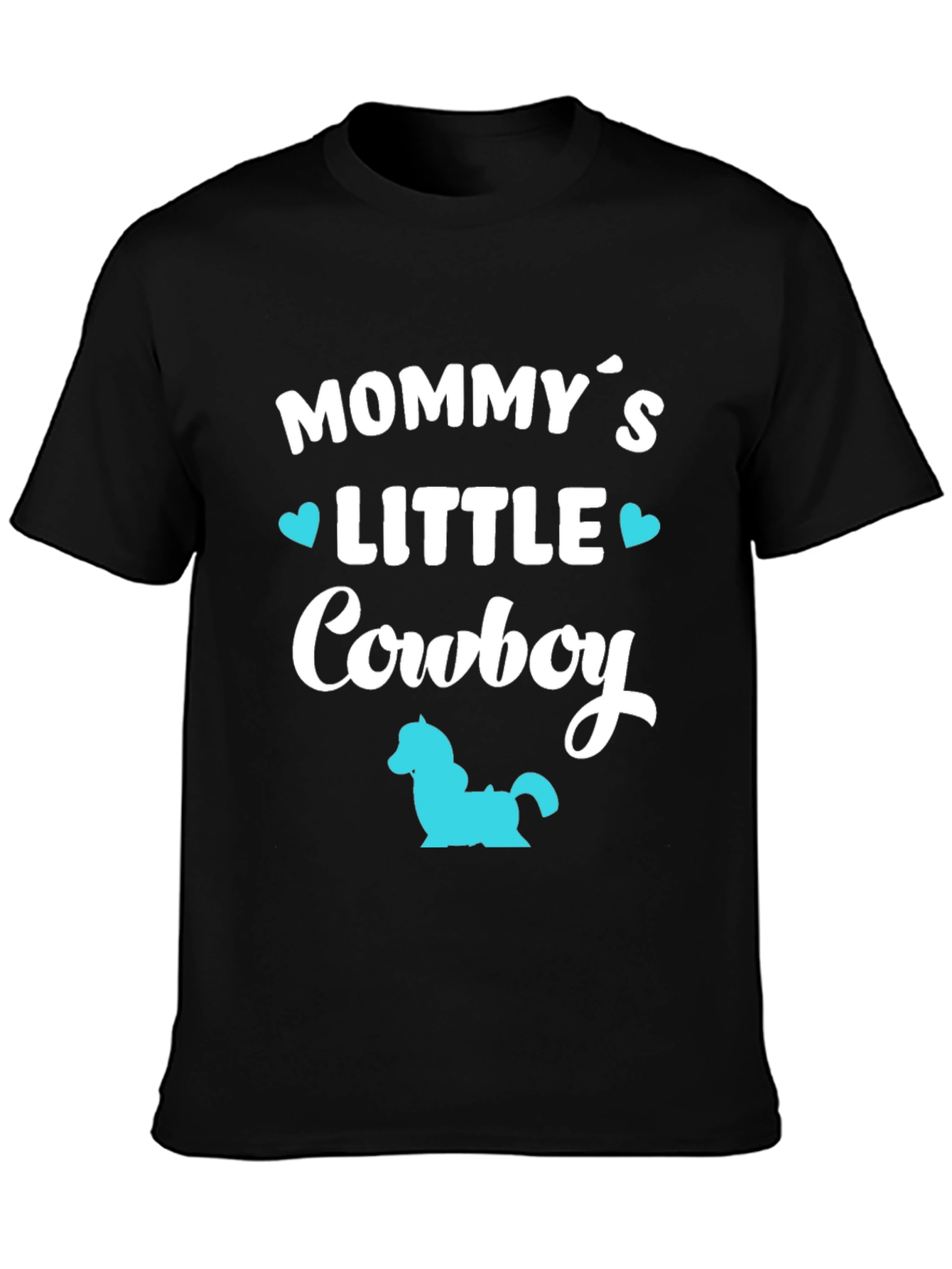 Mommy's Little Cowboy - Black T-Shirt - 3