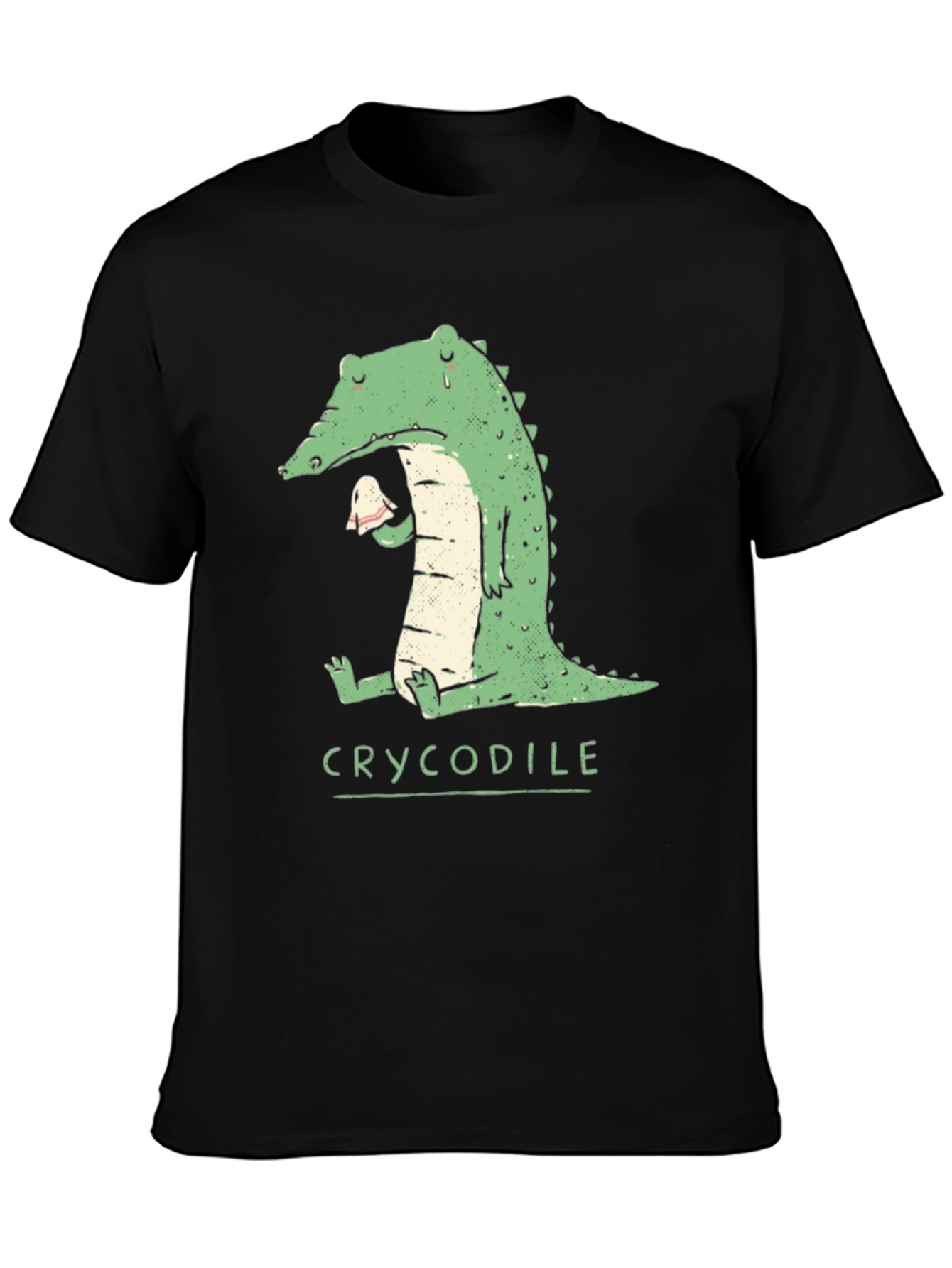 Black Crycodile T-Shirt - Funny Crocodile Graphic Tee view 3