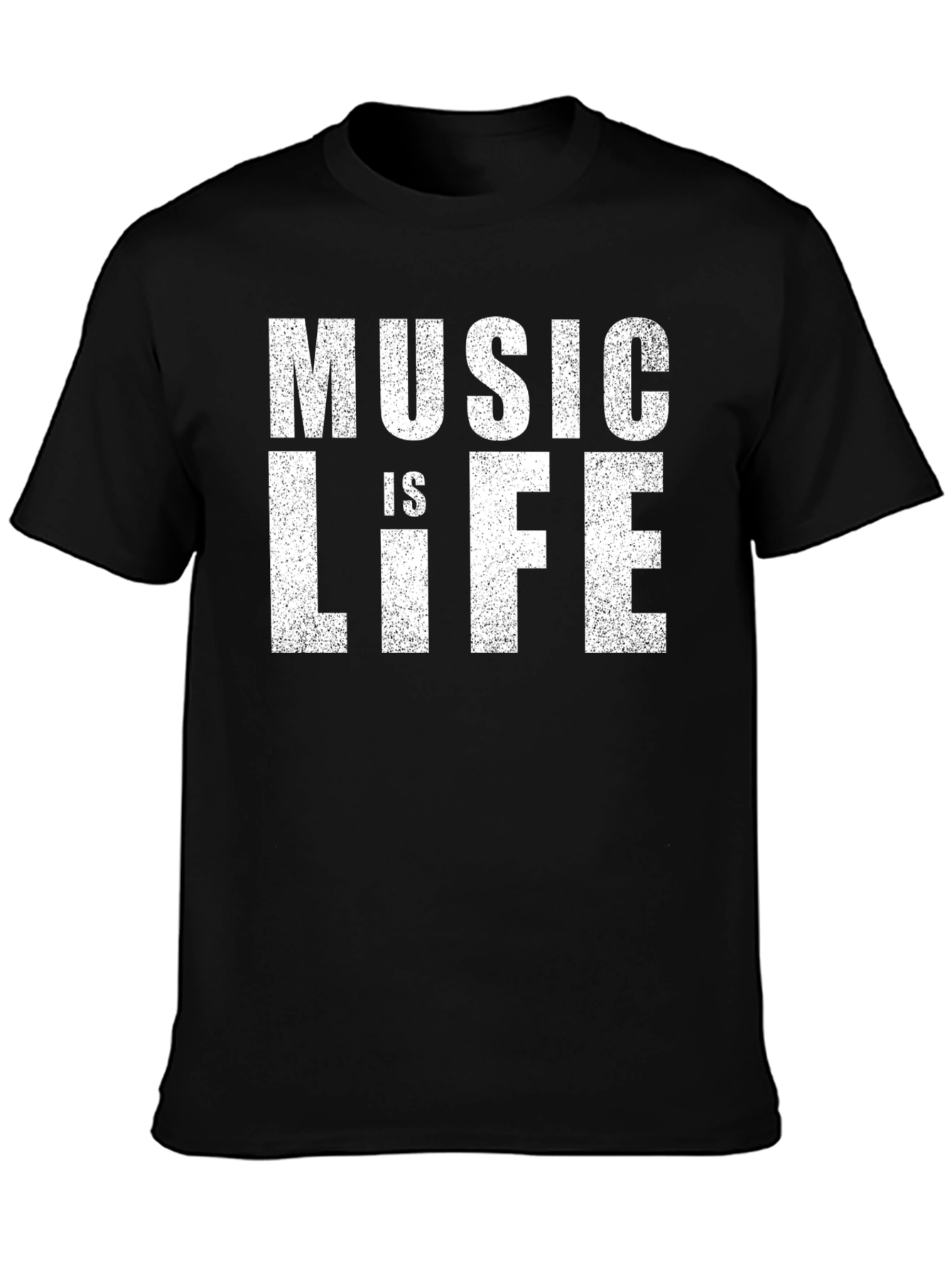 Black Music is Life T-Shirt - Black Cotton Tee view 3