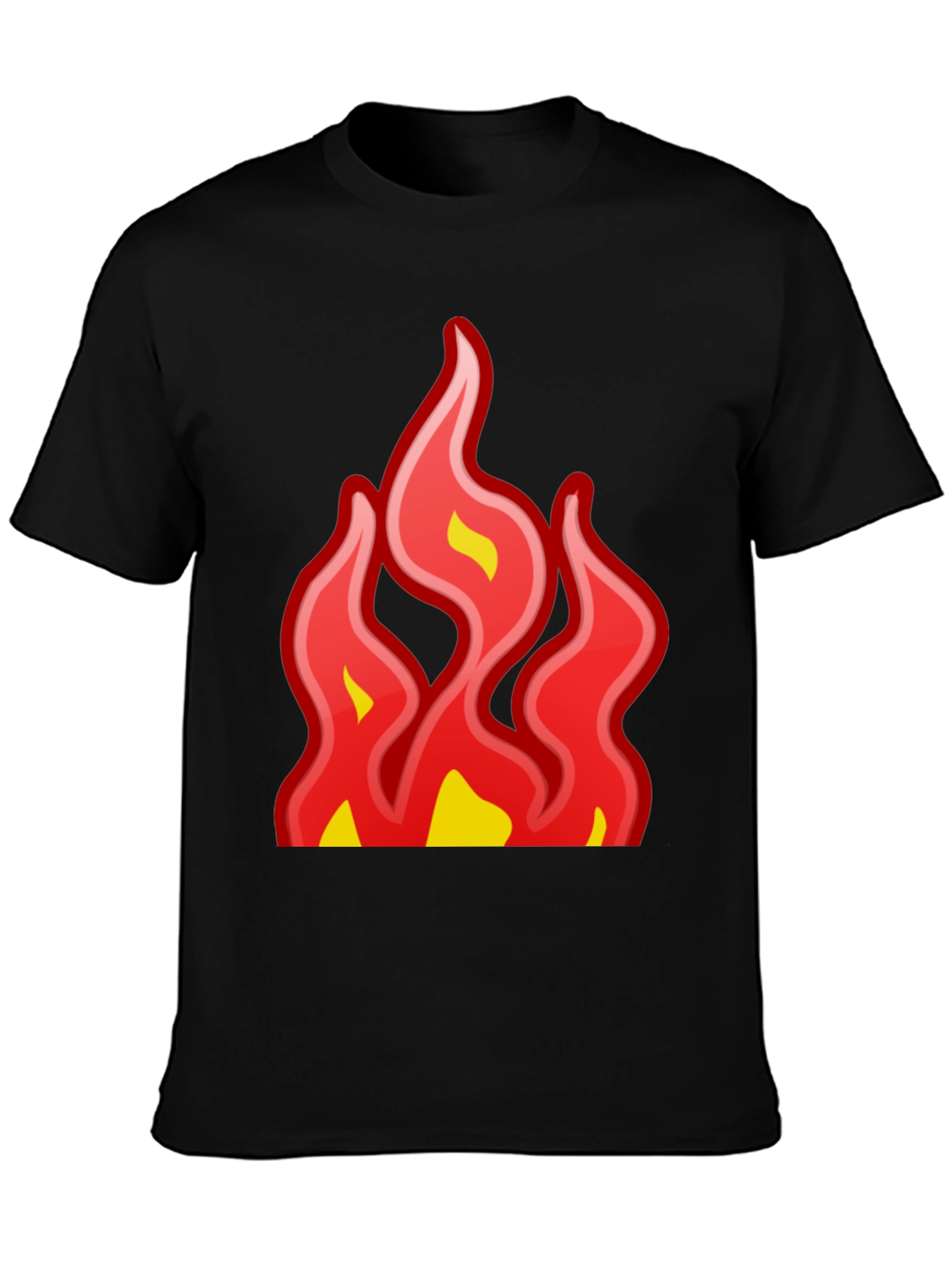 Black Fiery Graphic Tee - Bold Statement T-Shirt view 3