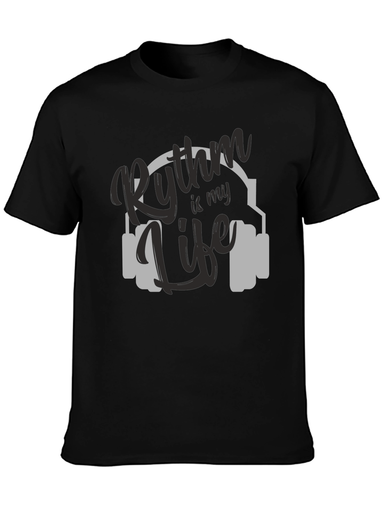Black Rhythm is My Life Black Graphic Tee view 3