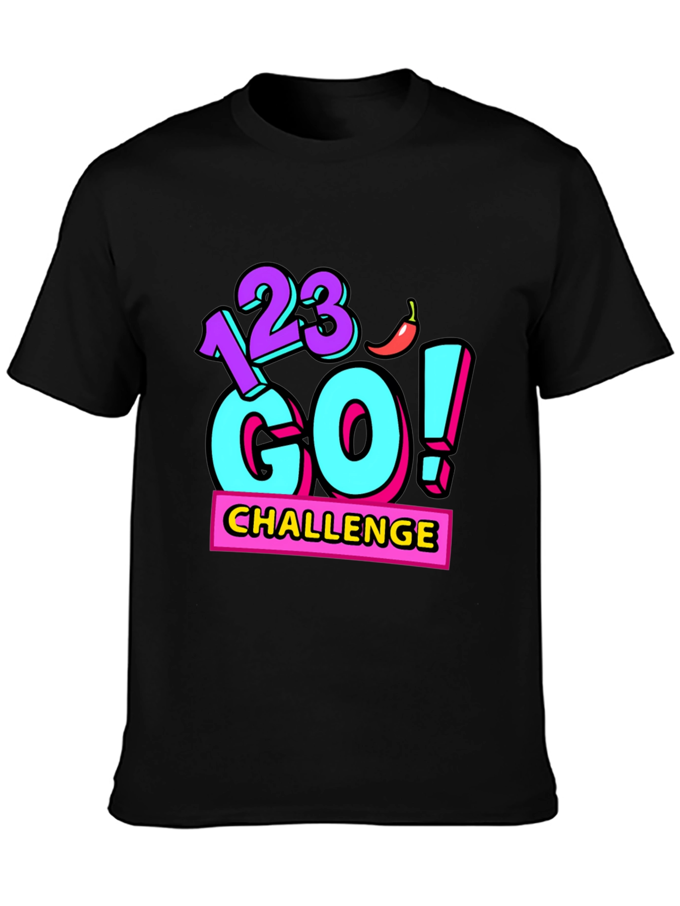 Black 123 Go! Challenge Graphic Tee - Black Cotton Blend view 3