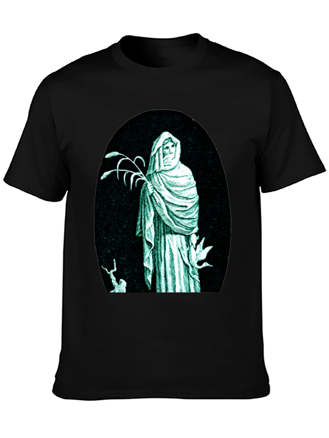 Black Mystic Figure Graphic T-Shirt view 3