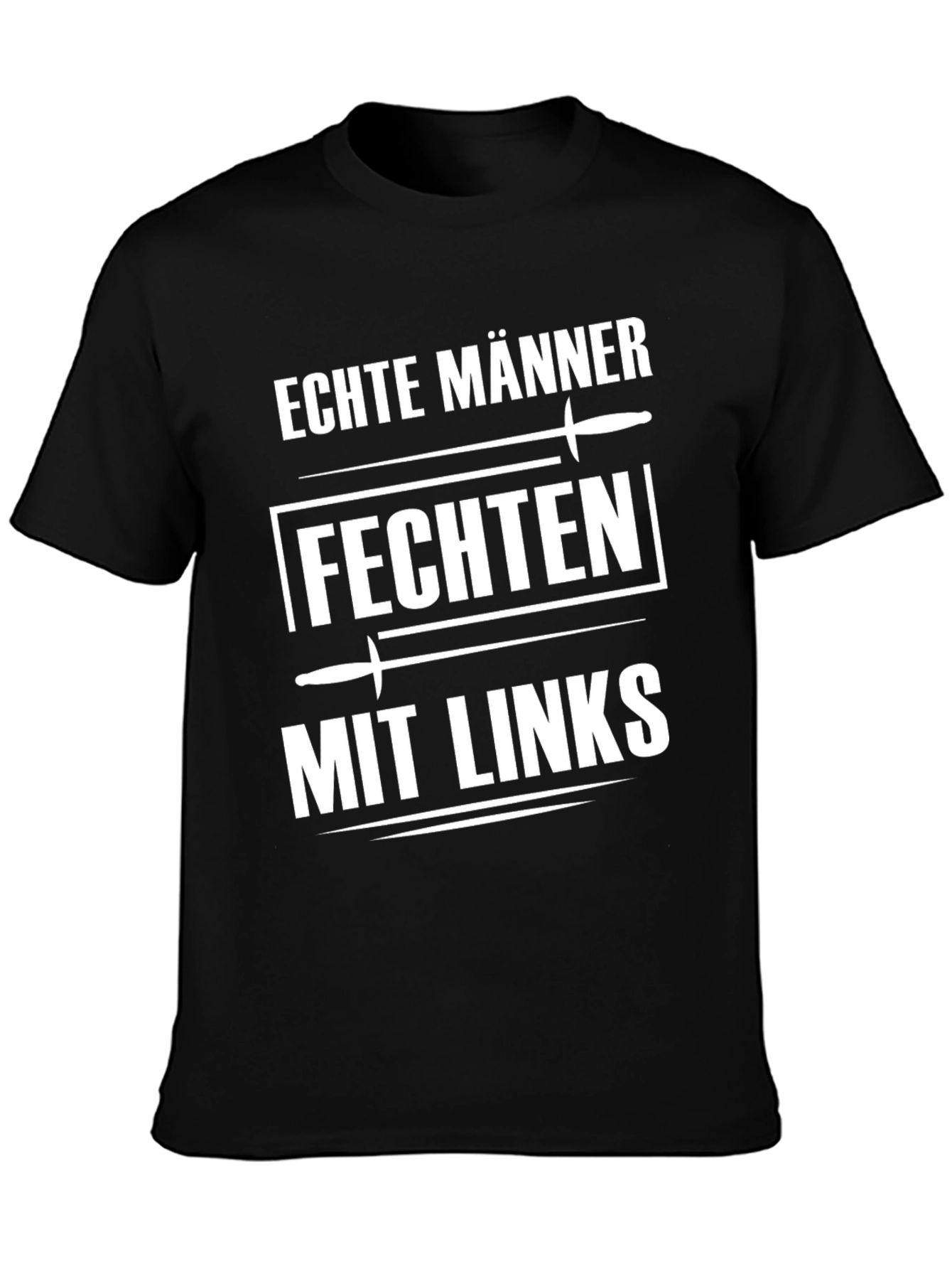 Black Echte Männer Fechten Mit Links T-Shirt view 3