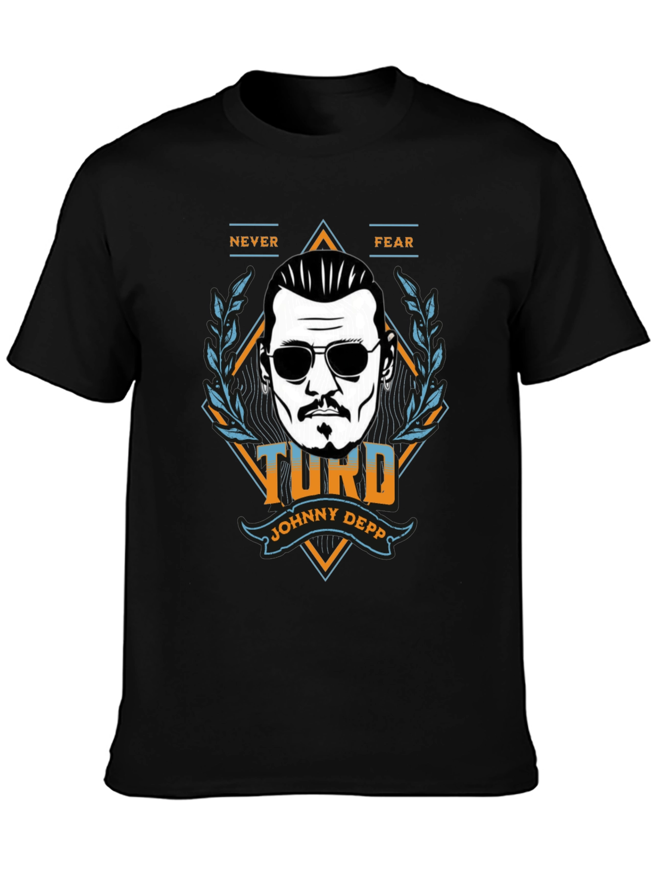 Black Johnny Depp 'Turd' Graphic T-Shirt - Never Fear view 3