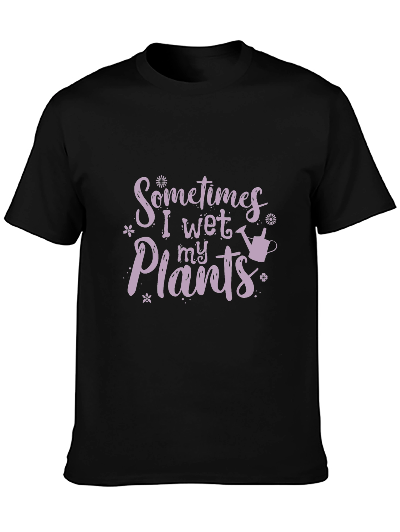 Black Funny Gardening T-Shirt - I Wet My Plants view 3