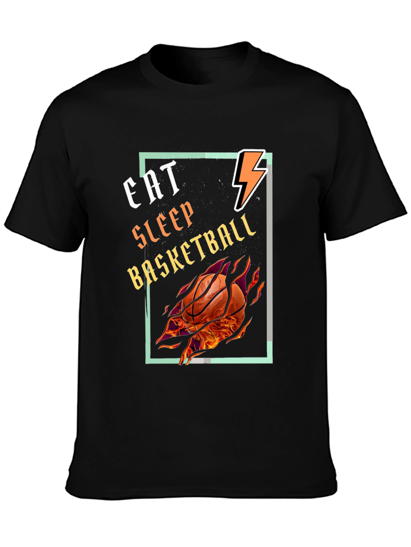 Black Eat Sleep Basketball Graphic Tee - Black T-Shirt view 3