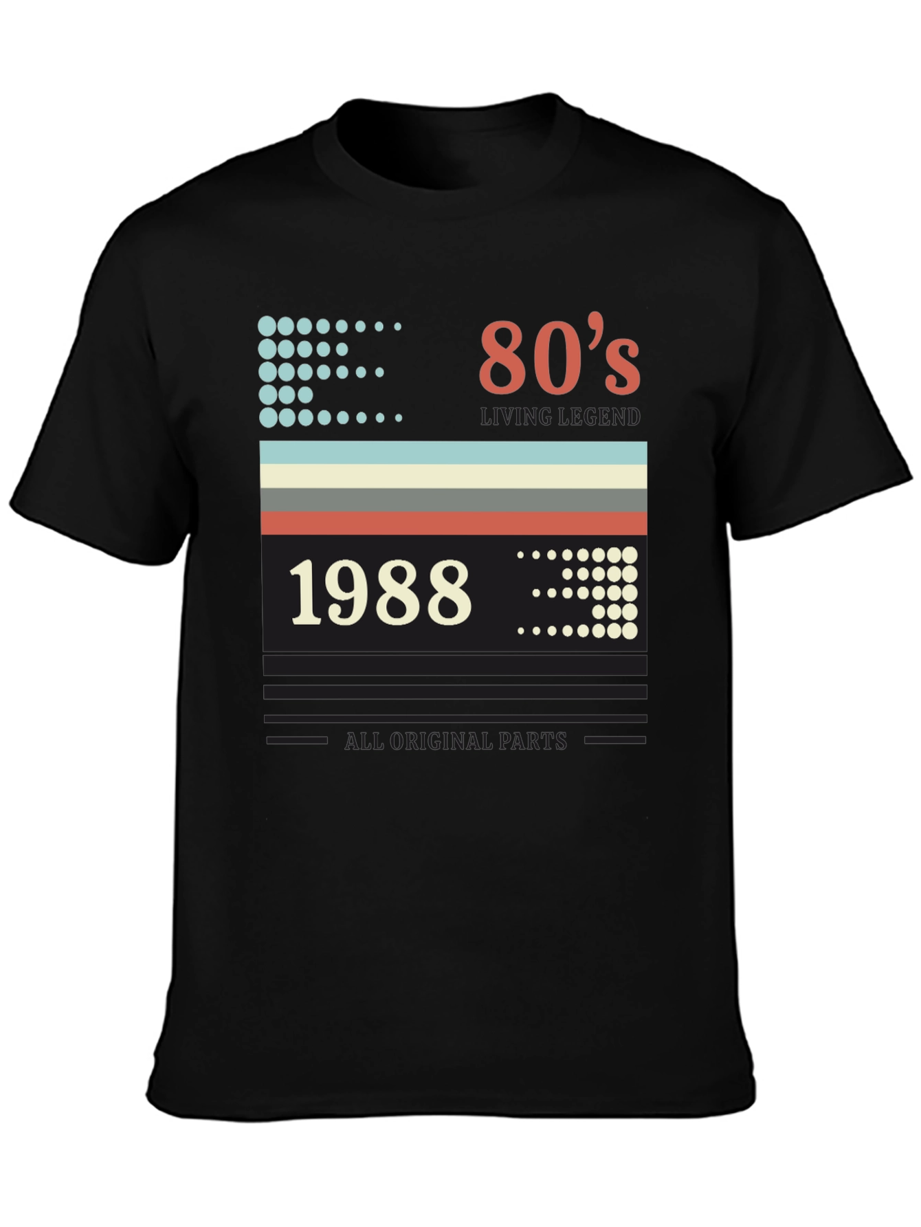 Black Vintage 1988 80s Legend T-Shirt view 3
