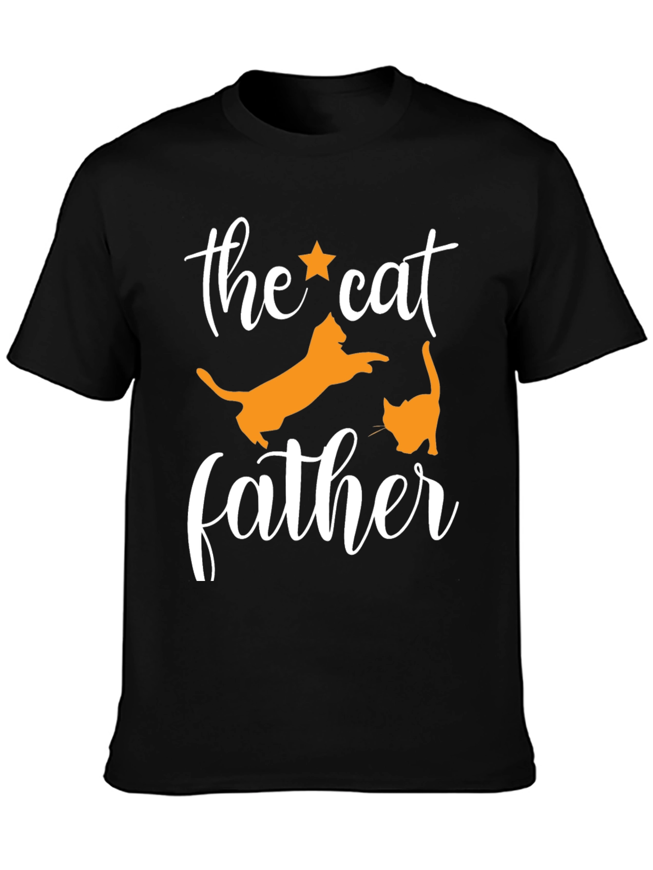 Black The Cat Father Black T-Shirt view 3
