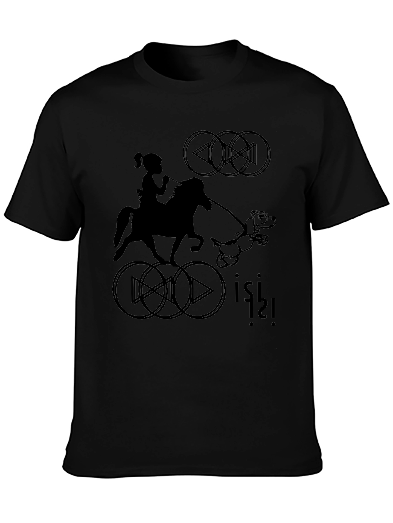 Black Graphic Print Unisex Black T-Shirt view 3