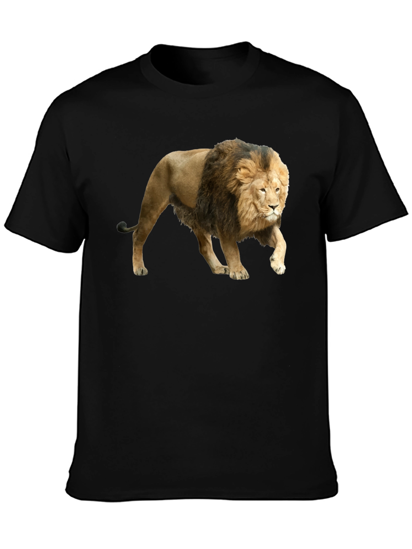 Black Lion Graphic Black T-Shirt view 3