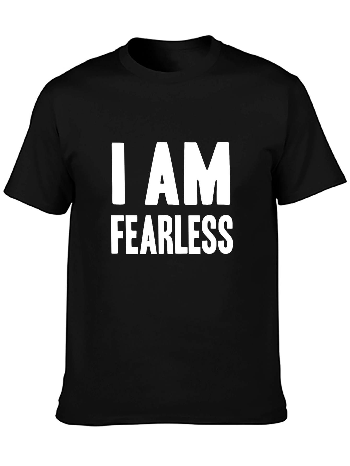 Black Fearless Black Graphic Tee - Bold Statement T-Shirt view 3