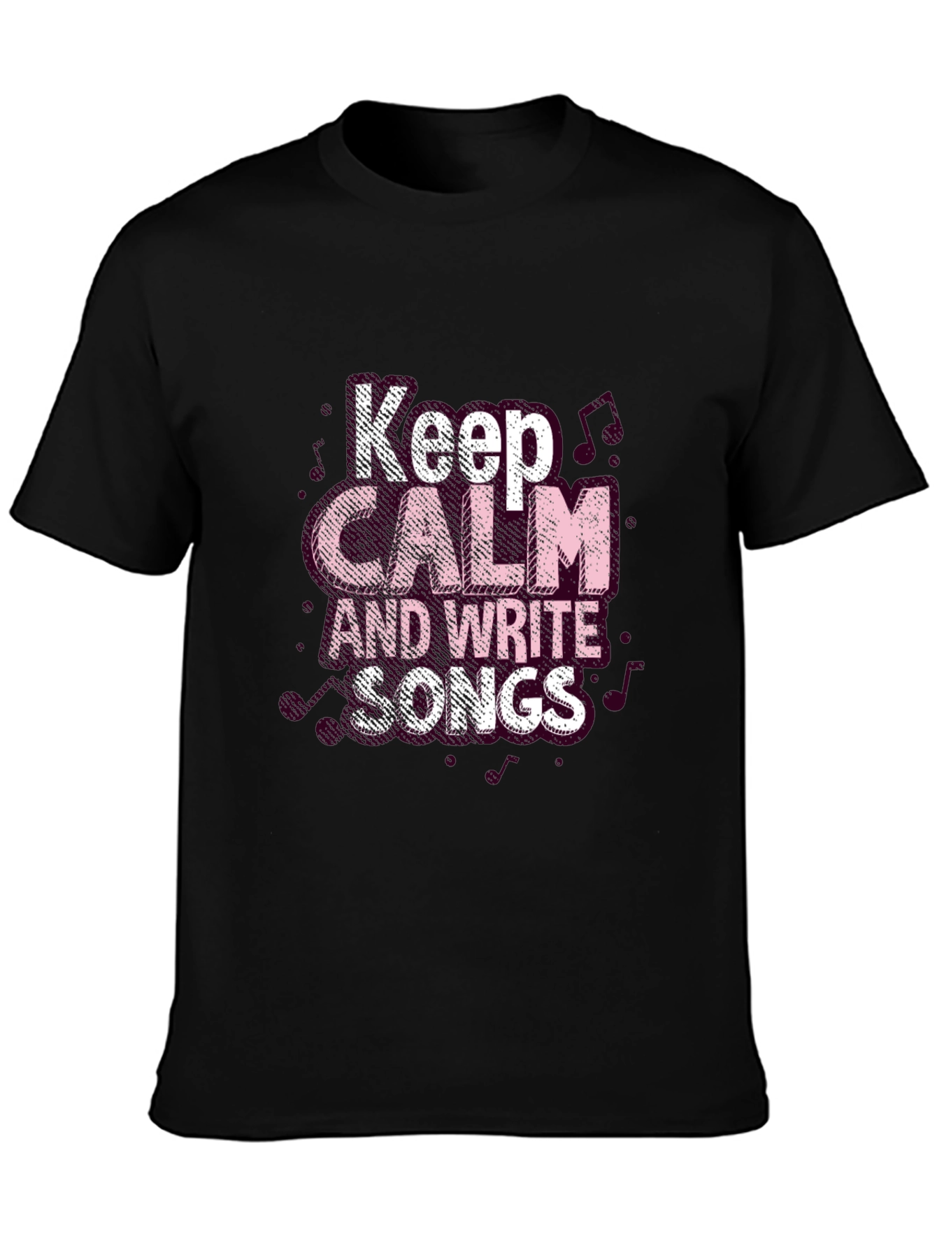 Black Keep Calm and Write Songs Black T-Shirt view 3