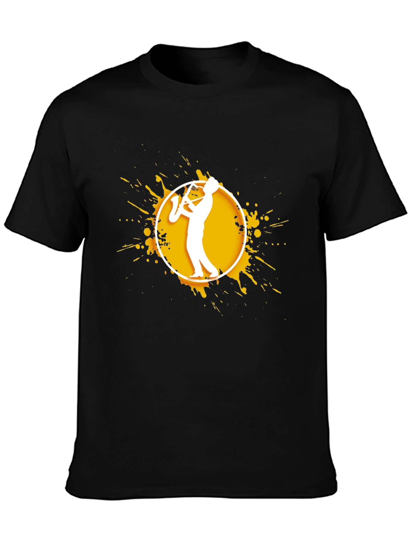 Black Saxophone Player Graphic T-Shirt view 3