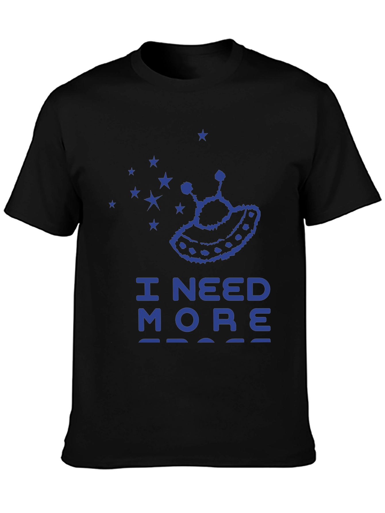 Black I Need More Space Graphic Tee, Alien UFO Shirt view 3