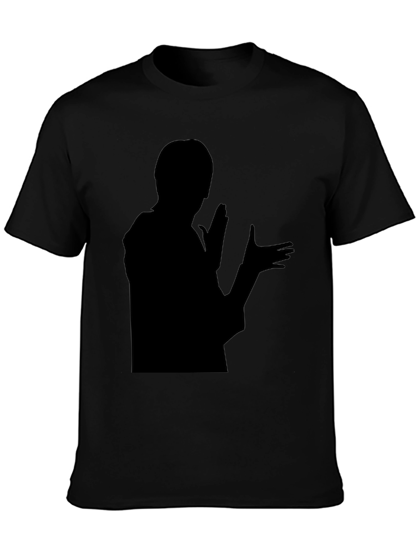 Black Silhouette Graphic T-Shirt - Bold Black Design view 3