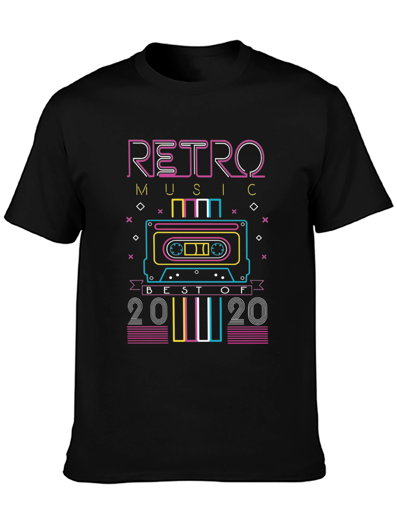 Black Retro Music Best of 2020 T-Shirt view 3