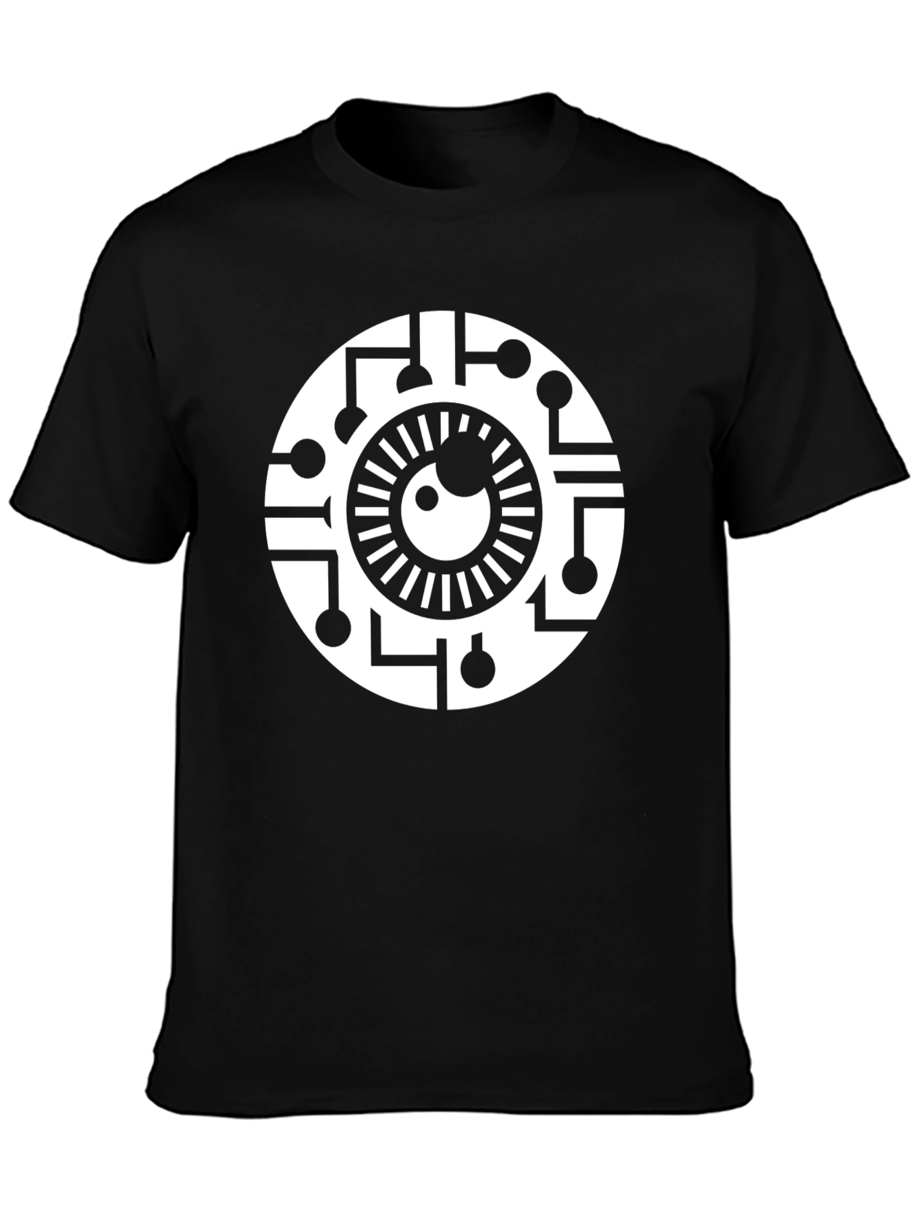 Black Cyber Eye T-Shirt - Futuristic Graphic Tee view 3