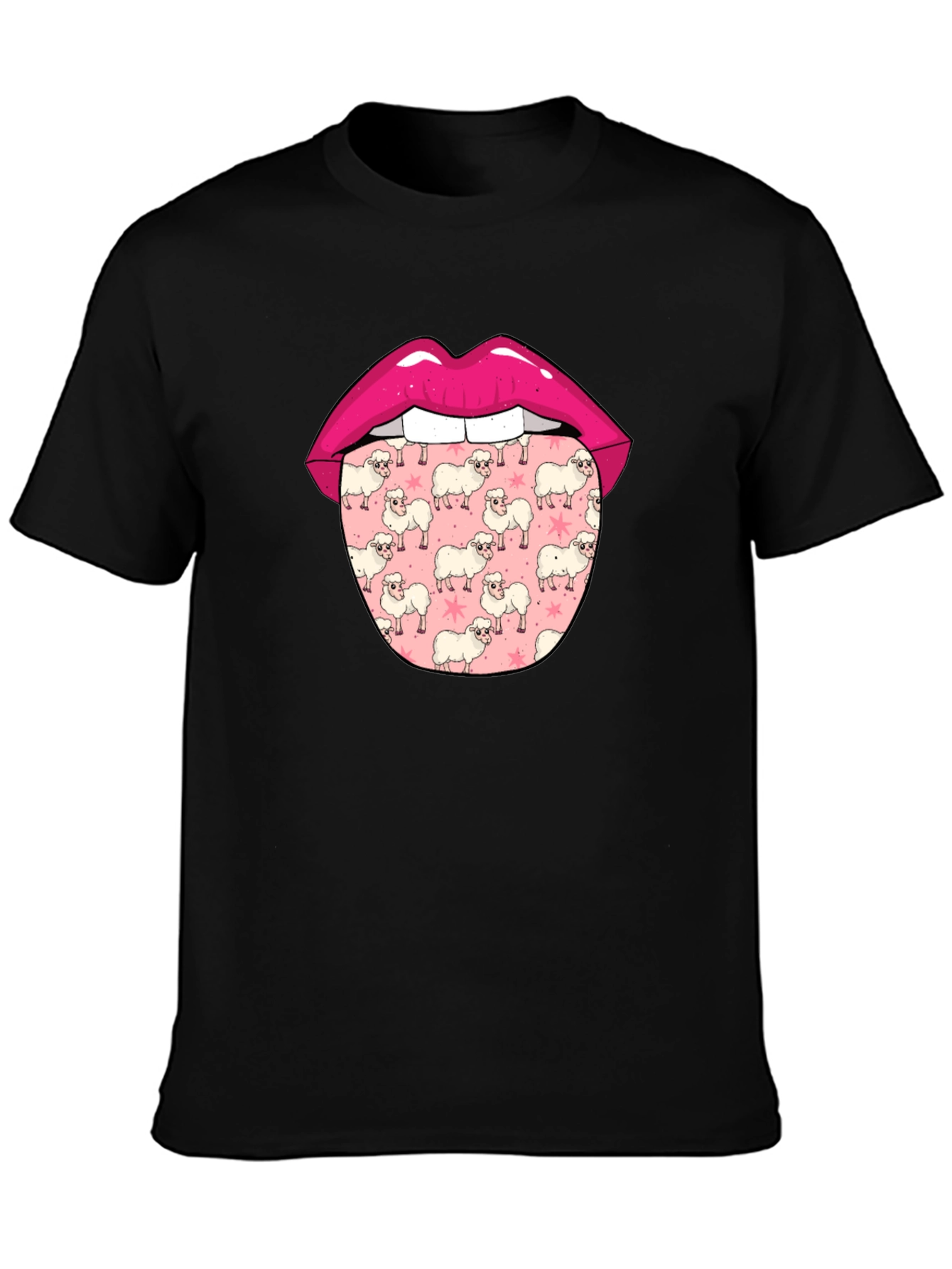 Black Sheep Tongue Graphic Tee - Quirky Men's T-Shirt view 3