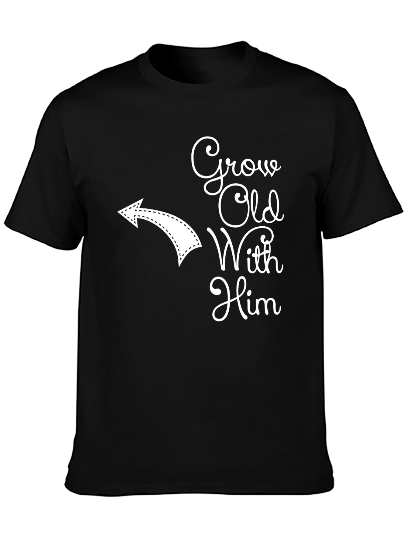 Black Grow Old With Him Graphic Tee - Black view 3